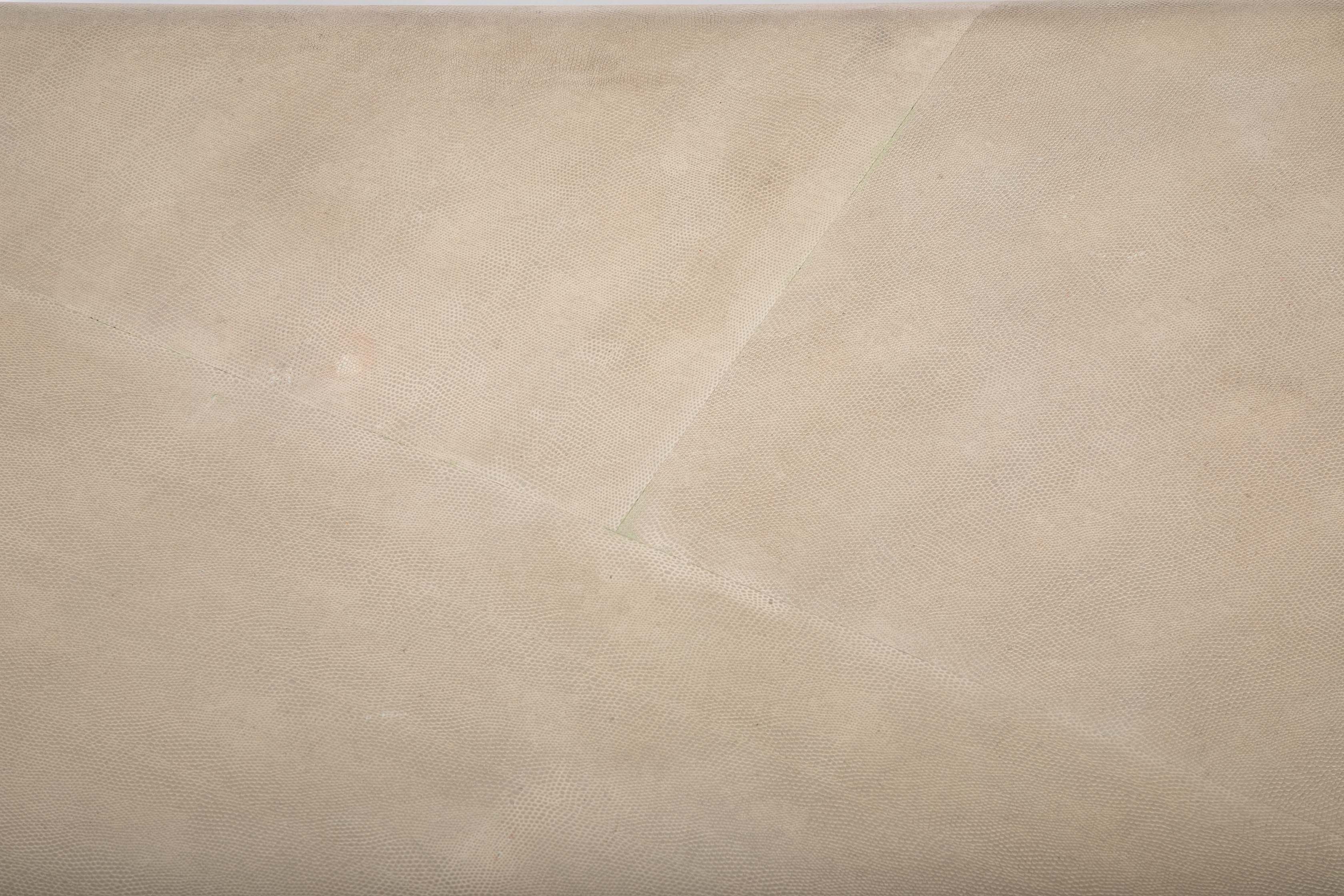 Two Karl Springer Embossed Leather Over Wood Tables - Priced Individually at $7,400 EACH