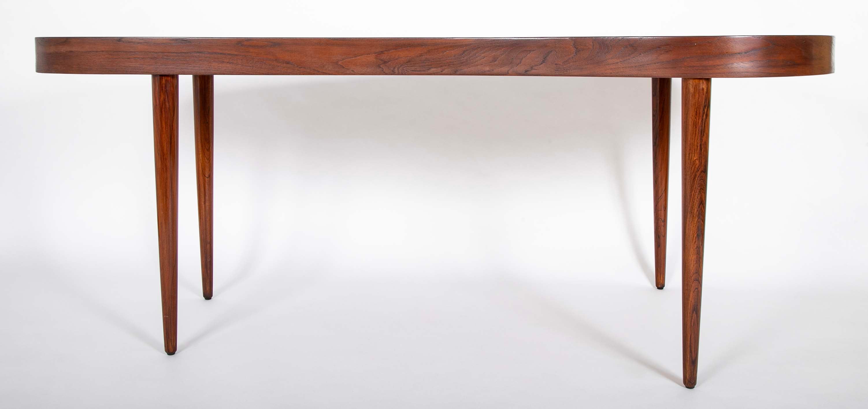 Mid 20th Century Danish Kidney Form Teak Desk