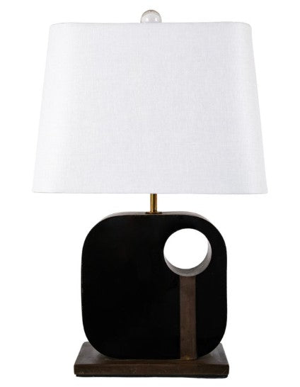 A Metal & Black Painted Plexiglass Square Lamp by Philippe Jean
