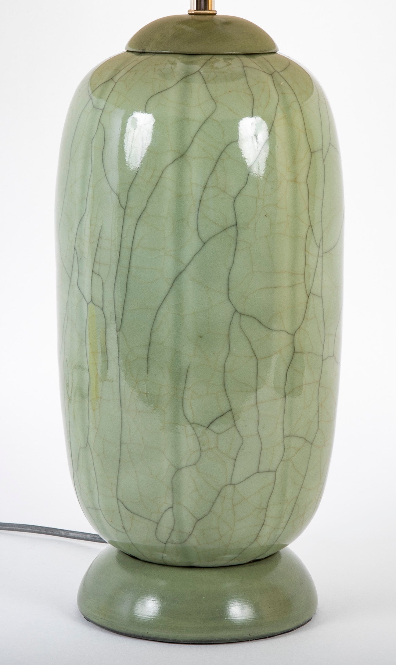 Japanese Jade Glaze Crackleware Vase now a Lamp