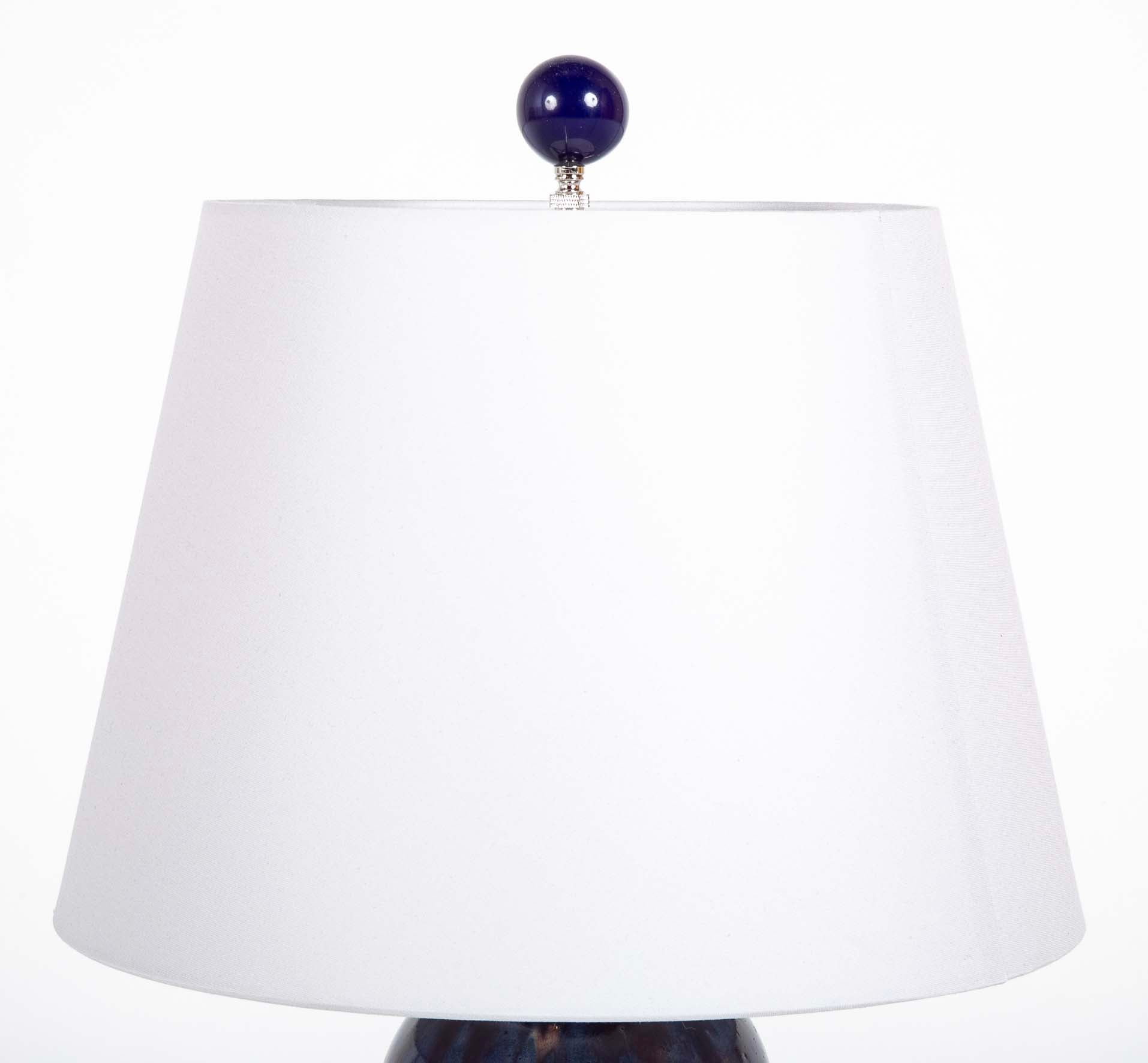 Pair of Chinese Blue Flambe Fulper Vases now Lamps