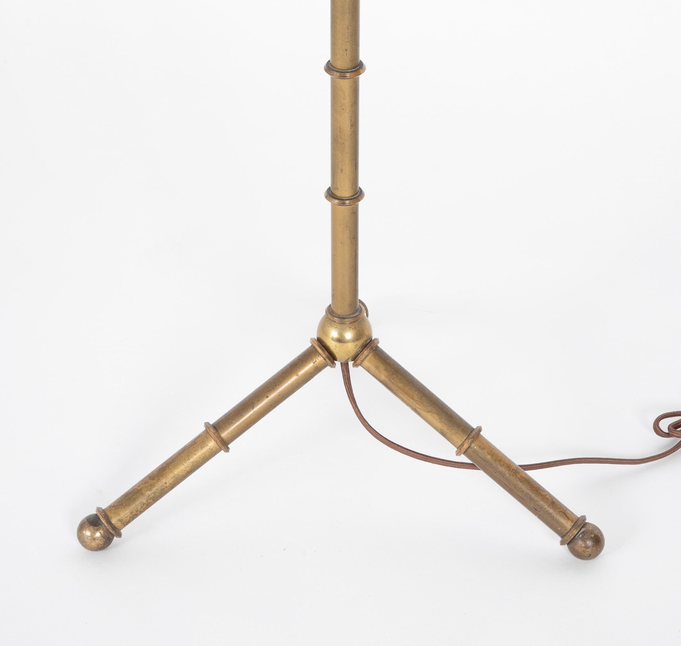 Bamboo Theme Brass Standing Lamp in the Manner of Adnet