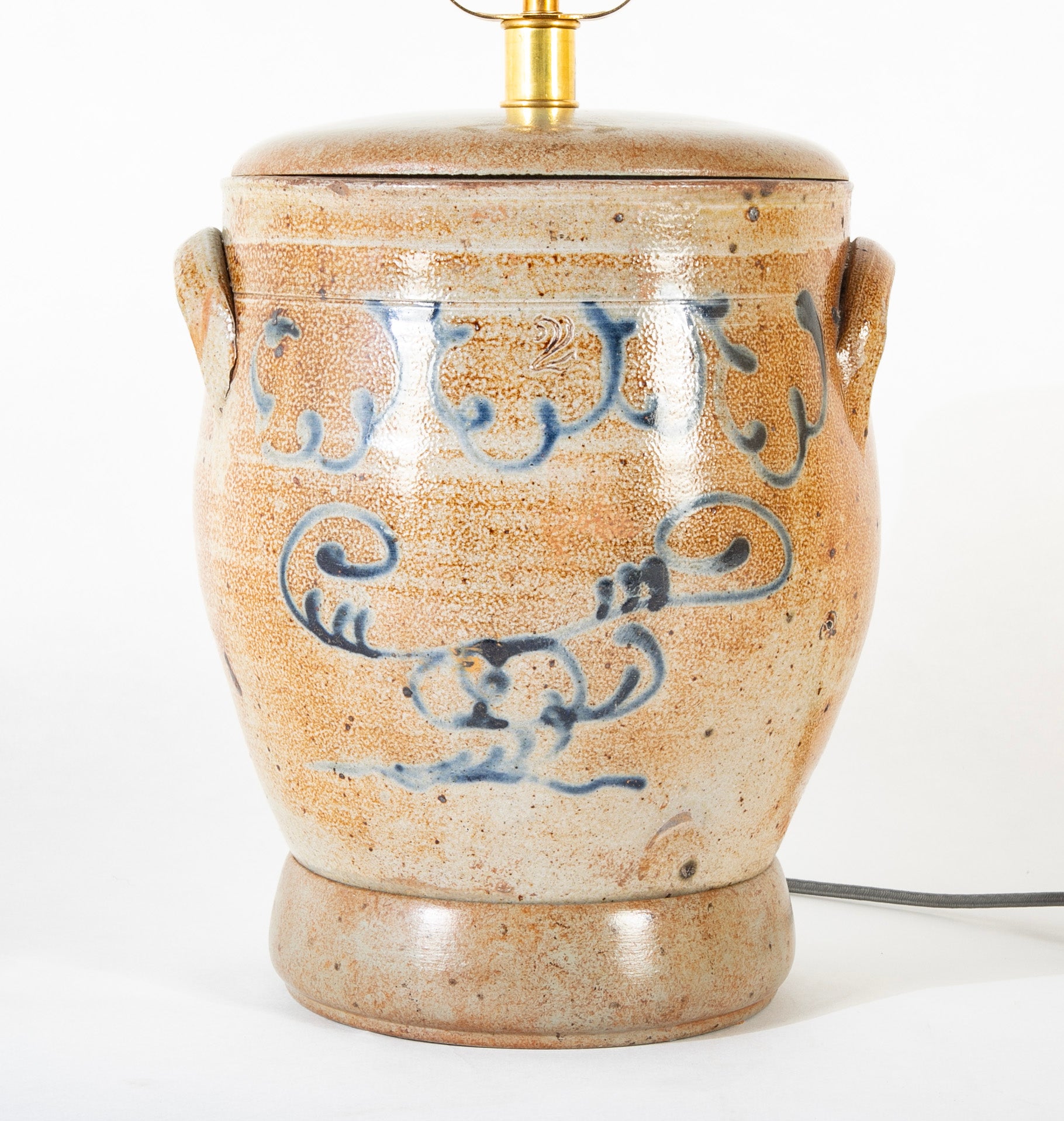 Poughkeepsie, NY Stoneware Salt Glazed Jar now a Lamp