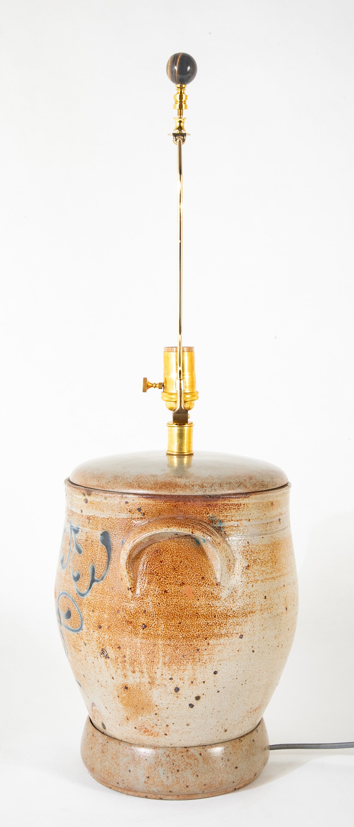 Poughkeepsie, NY Stoneware Salt Glazed Jar now a Lamp