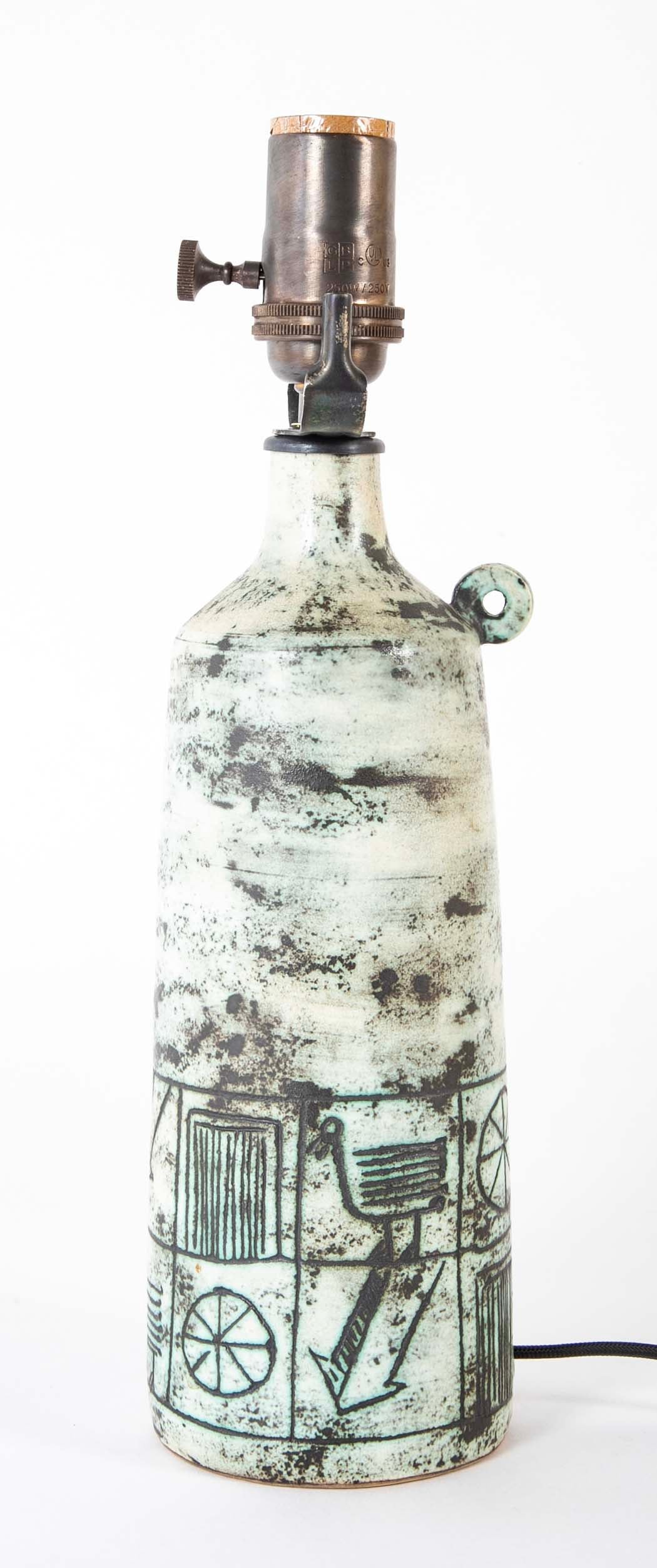 Jacques Blin (1920-1995) Ceramic "Jug" Form Lamp
