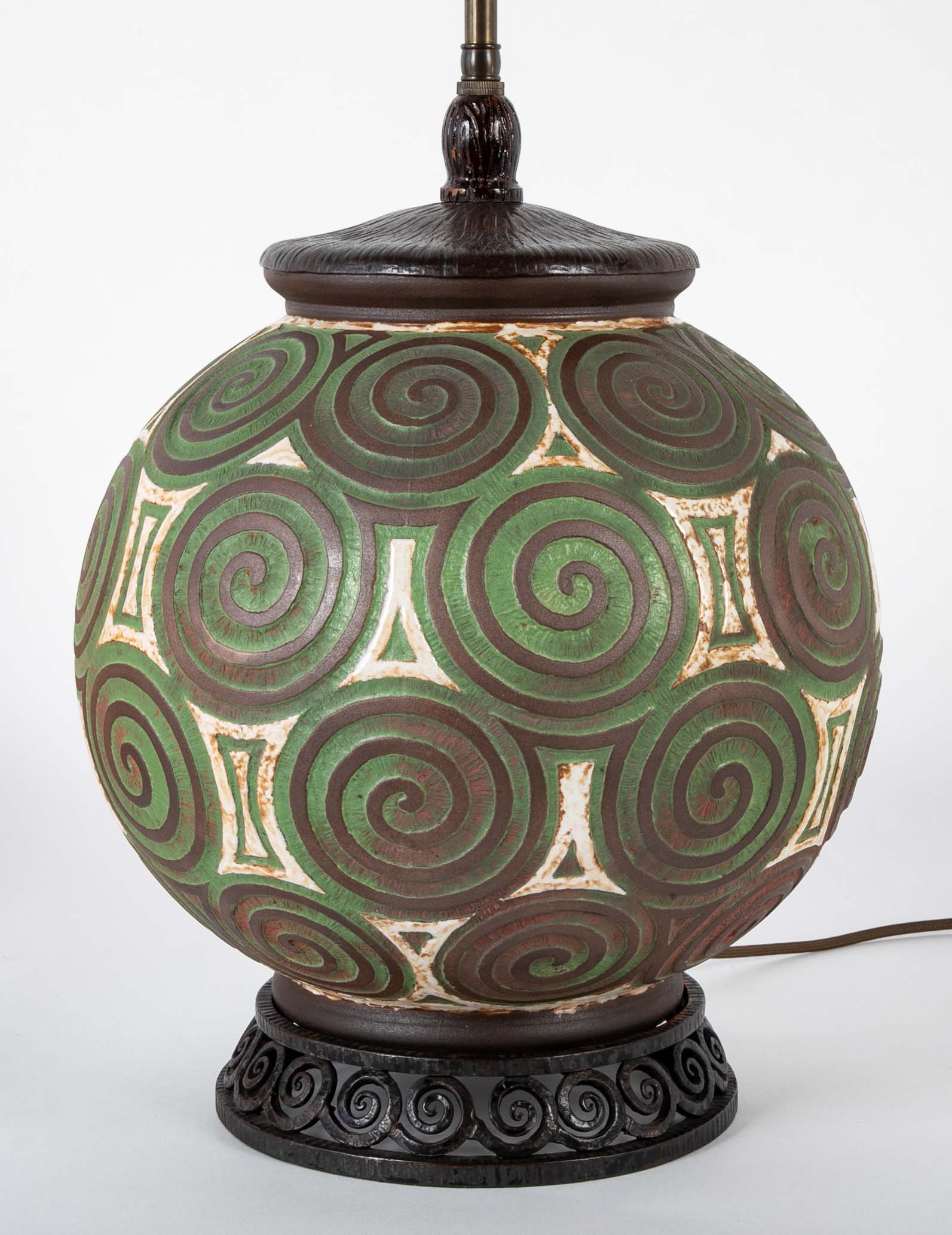 Mougin Art Pottery Vase now a Lamp by Louis Katona