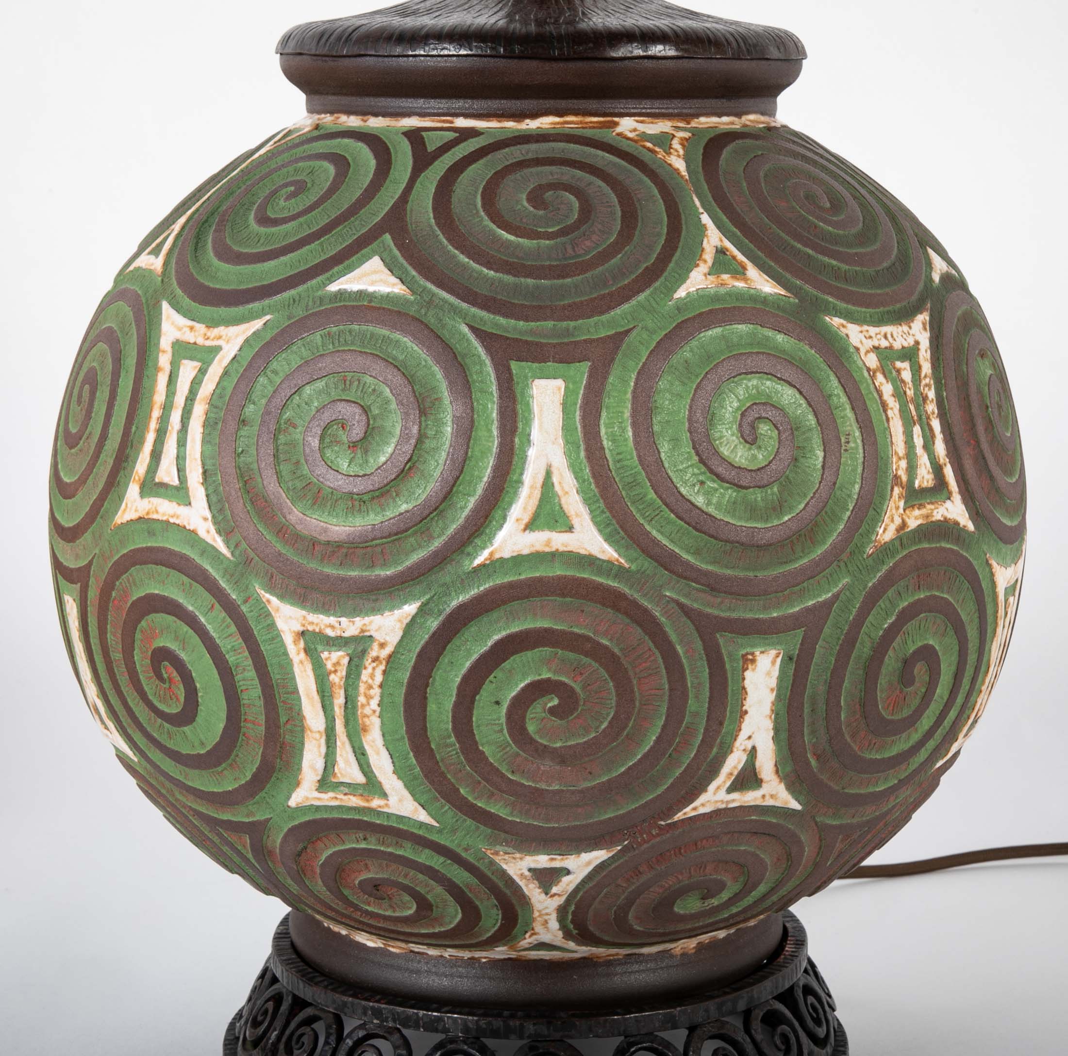 Mougin Art Pottery Vase now a Lamp by Louis Katona
