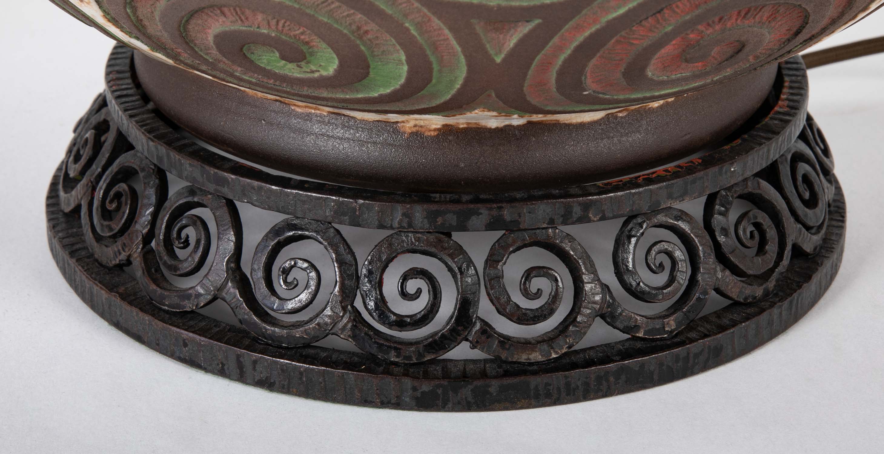 Mougin Art Pottery Vase now a Lamp by Louis Katona