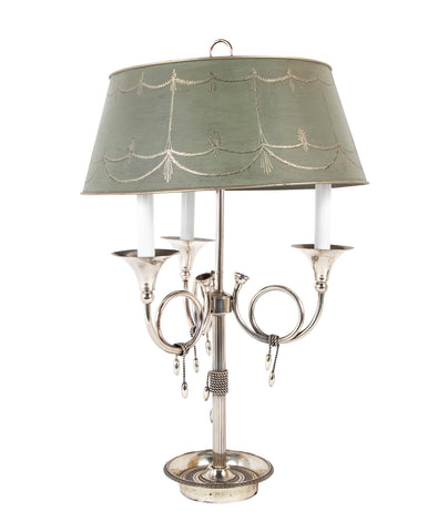 Three Light Bouillotte Lamp Attributed to Maison Charles