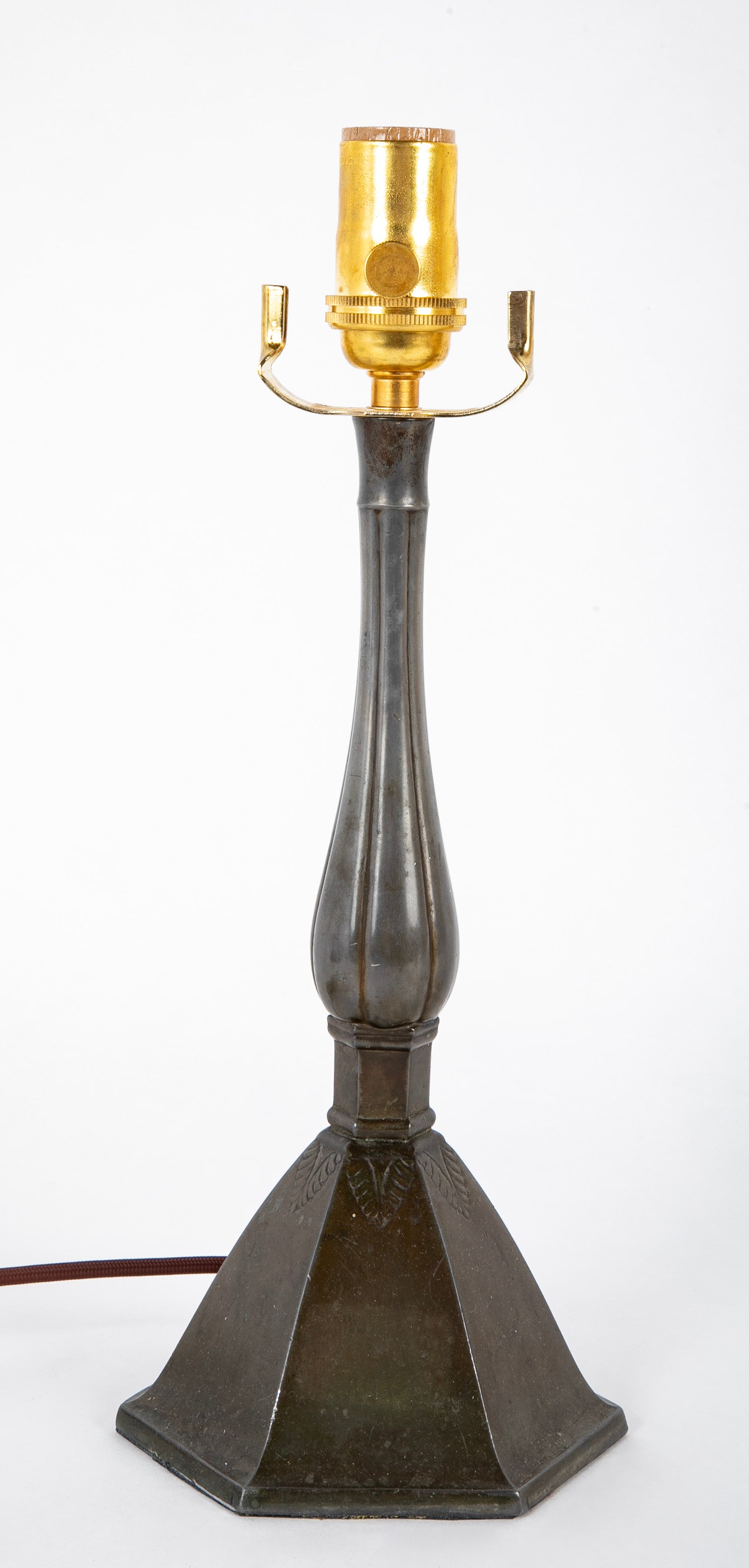 Just Andersen Patinated "Disko" Metal Table Lamp with Octagonal Base