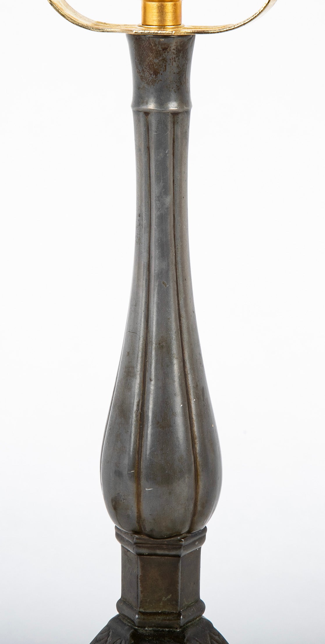 Just Andersen Patinated "Disko" Metal Table Lamp with Octagonal Base