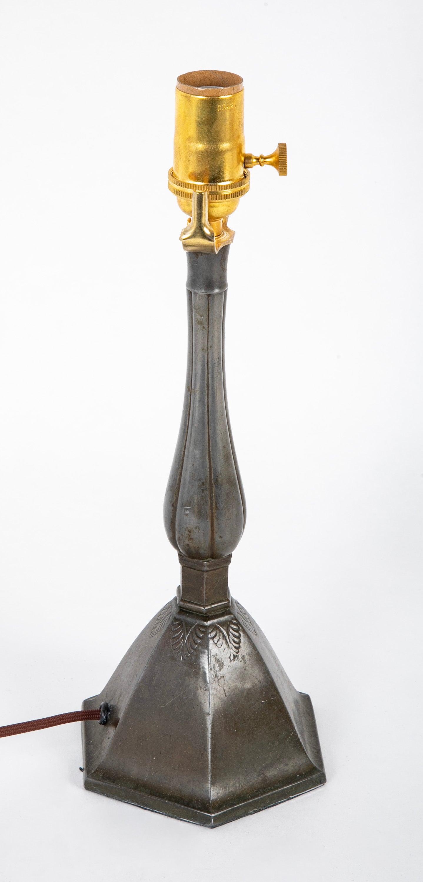 Just Andersen Patinated "Disko" Metal Table Lamp with Octagonal Base