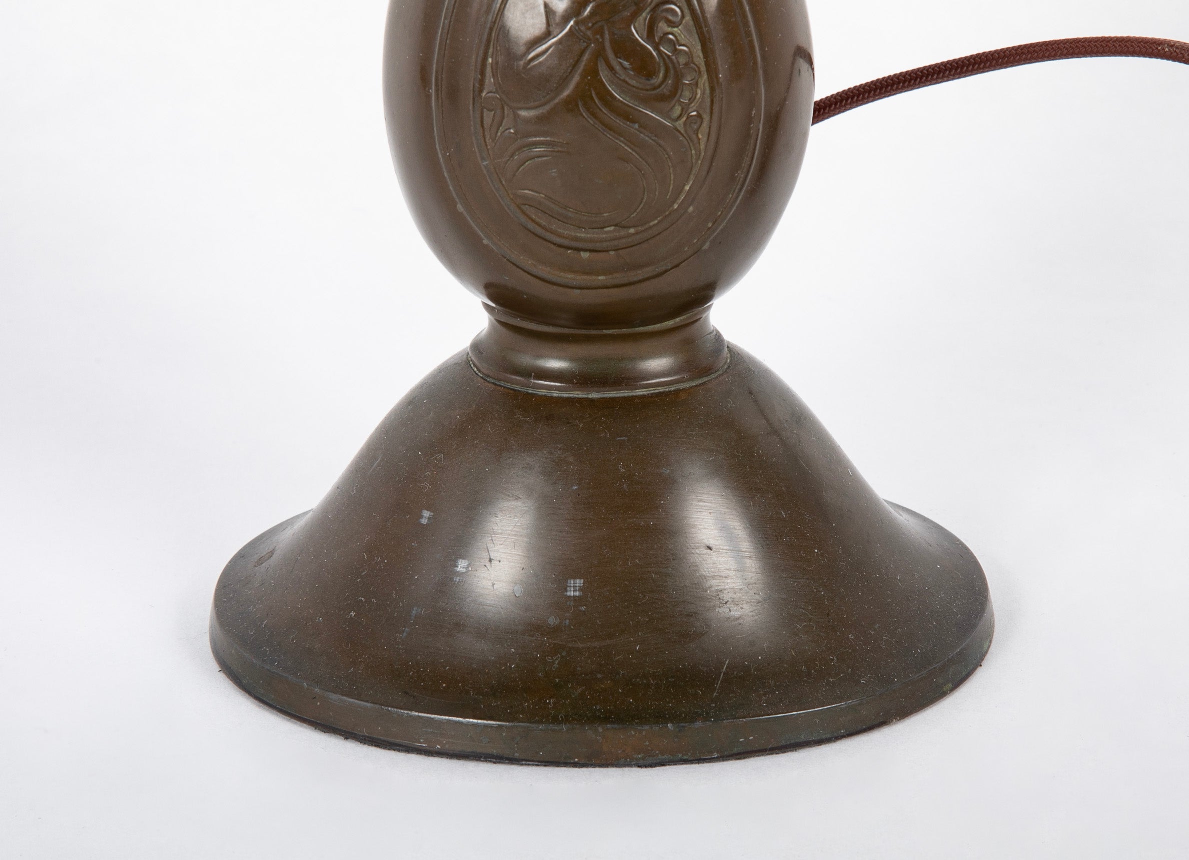 Just Andersen Patinated "Disko" Metal Table Lamp