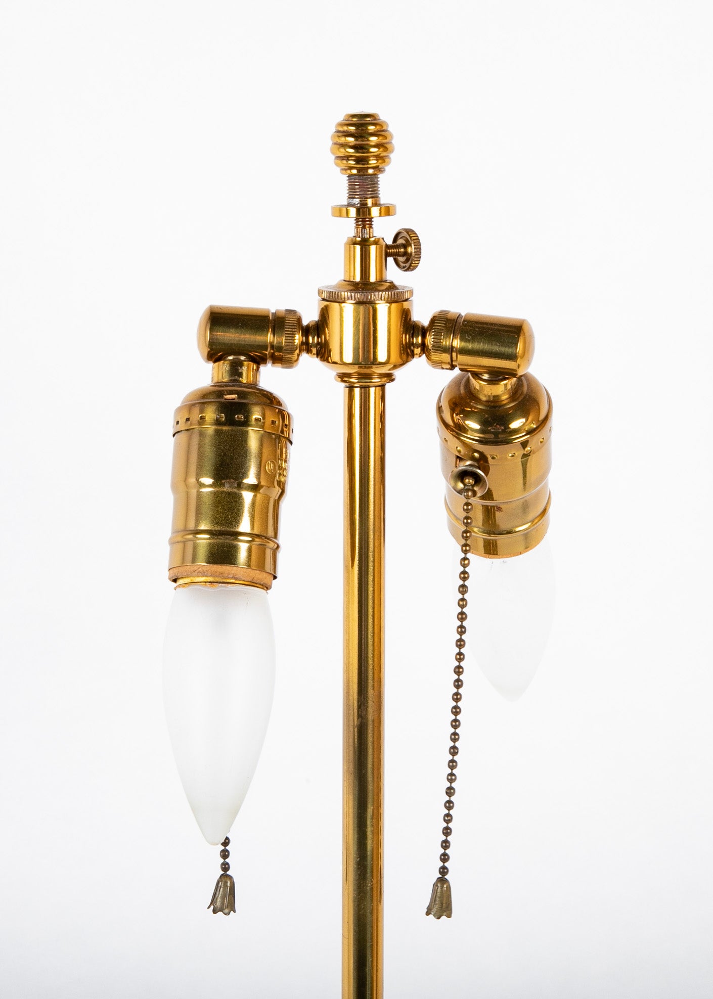 Pair of French Gilt on White Paris Porcelain Columnar Lamps