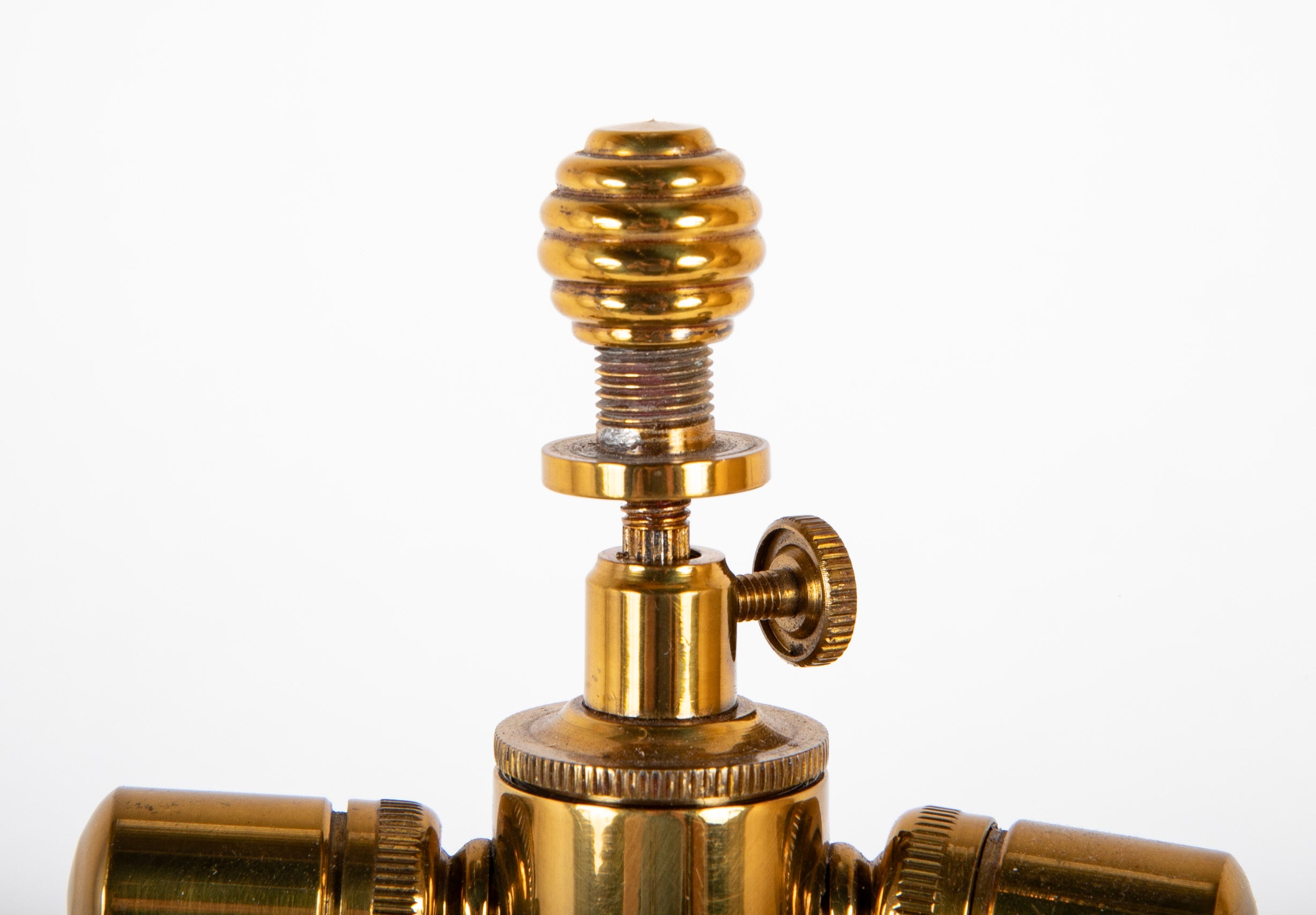 Pair of French Gilt on White Paris Porcelain Columnar Lamps