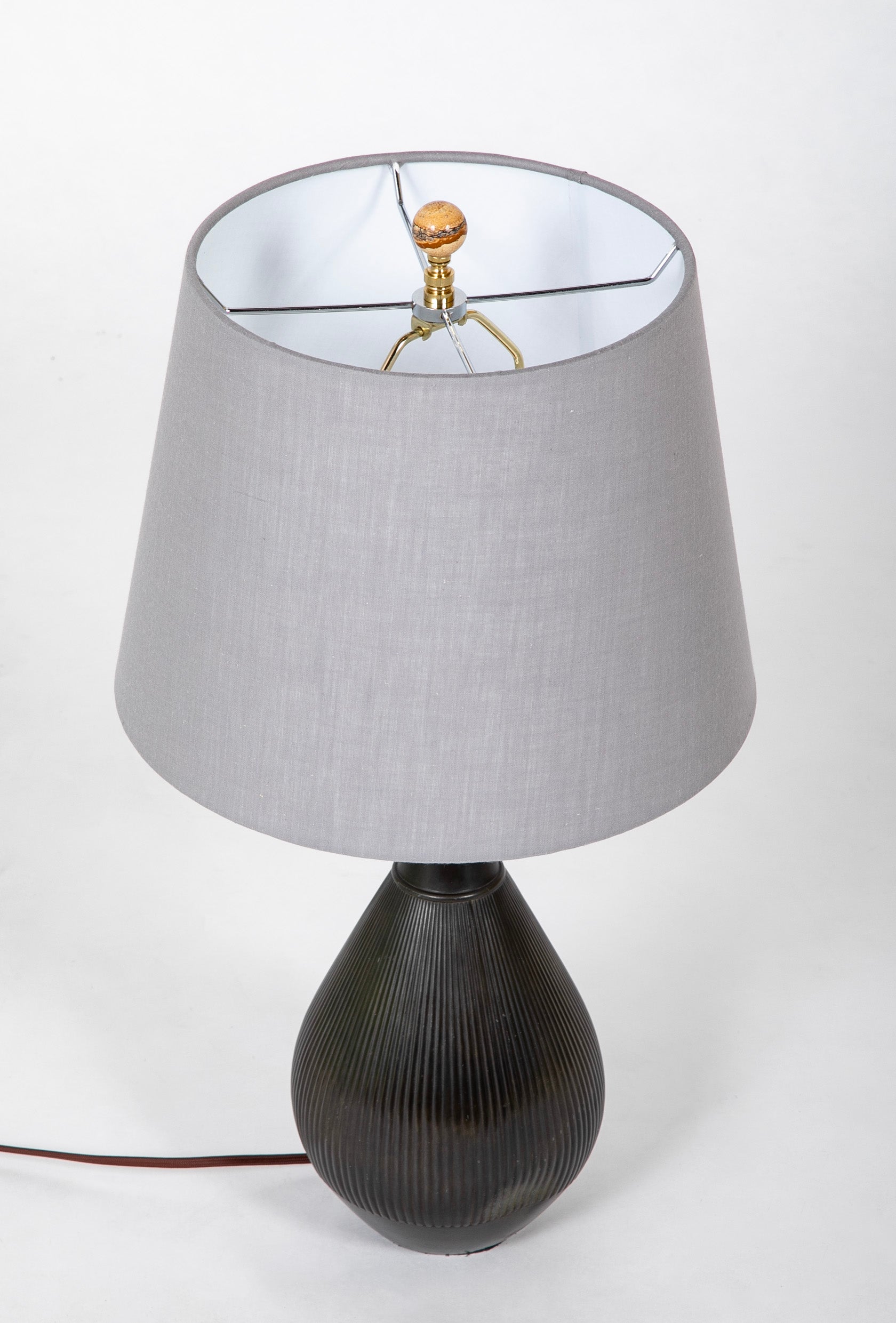 A Pair of Just Andersen Patinated "Disko" Metal Table Lamps