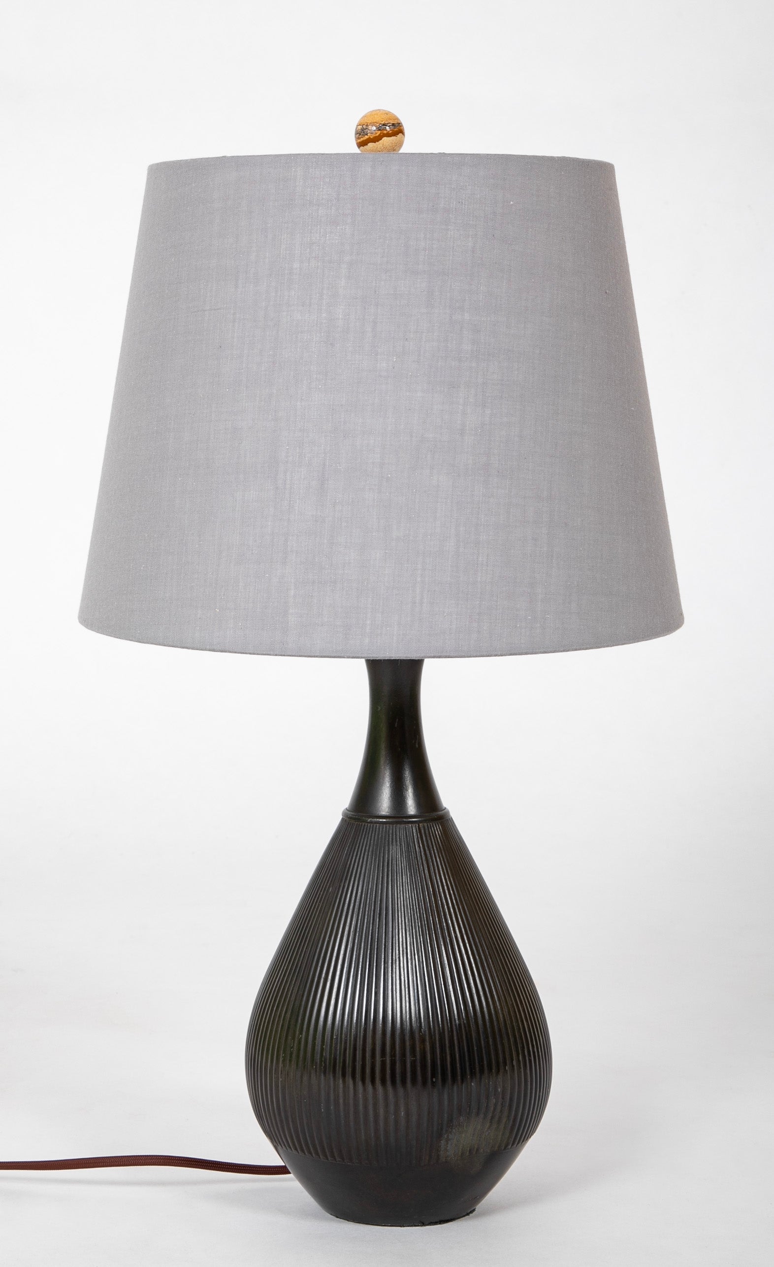 A Pair of Just Andersen Patinated "Disko" Metal Table Lamps