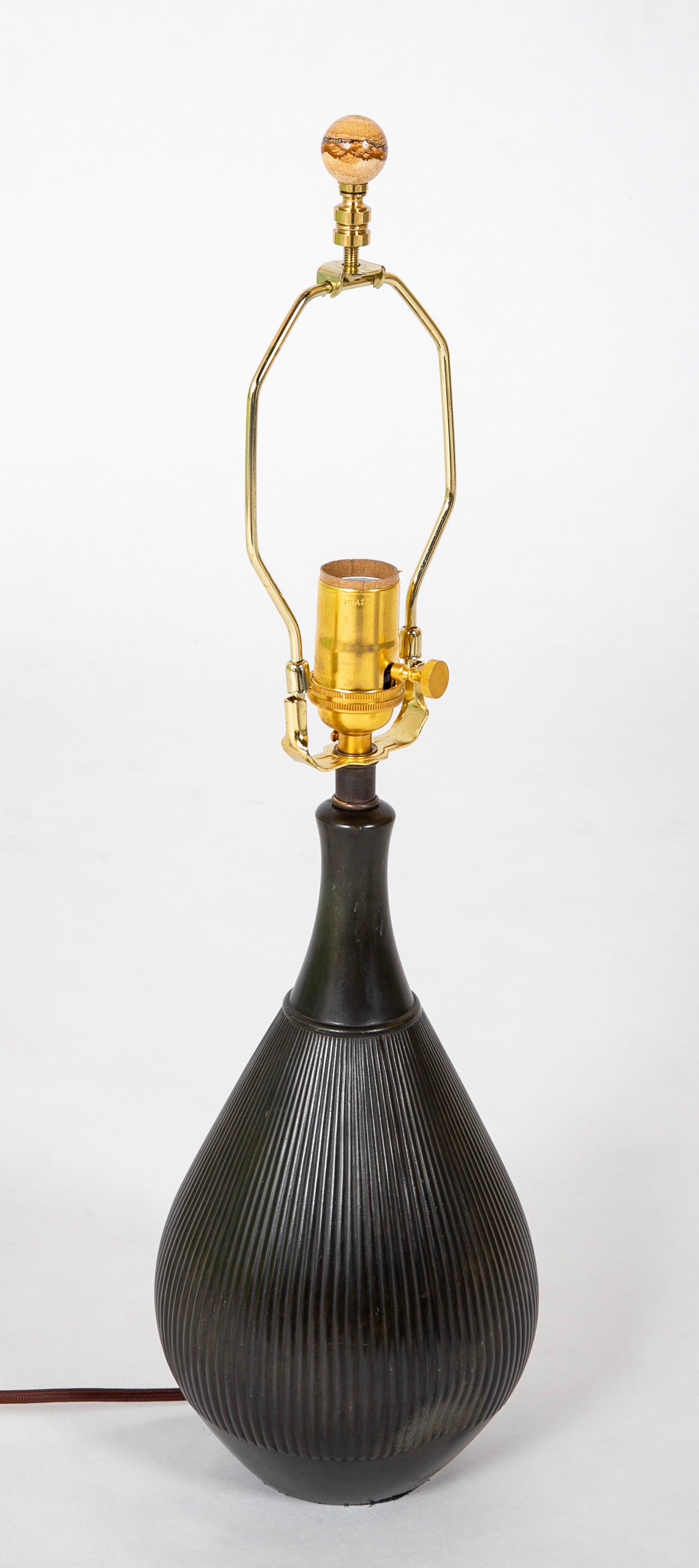 A Pair of Just Andersen Patinated "Disko" Metal Table Lamps