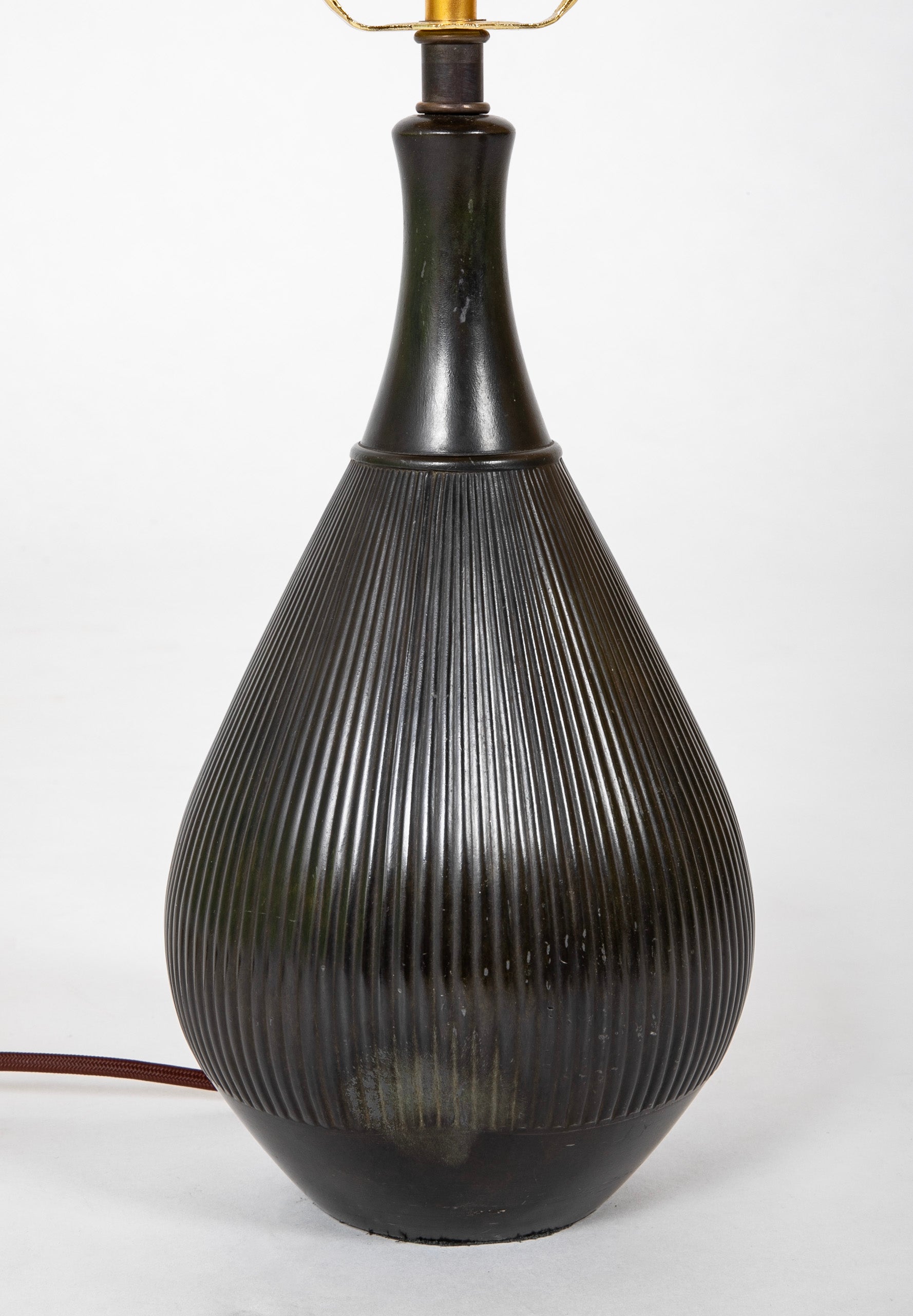 A Pair of Just Andersen Patinated "Disko" Metal Table Lamps