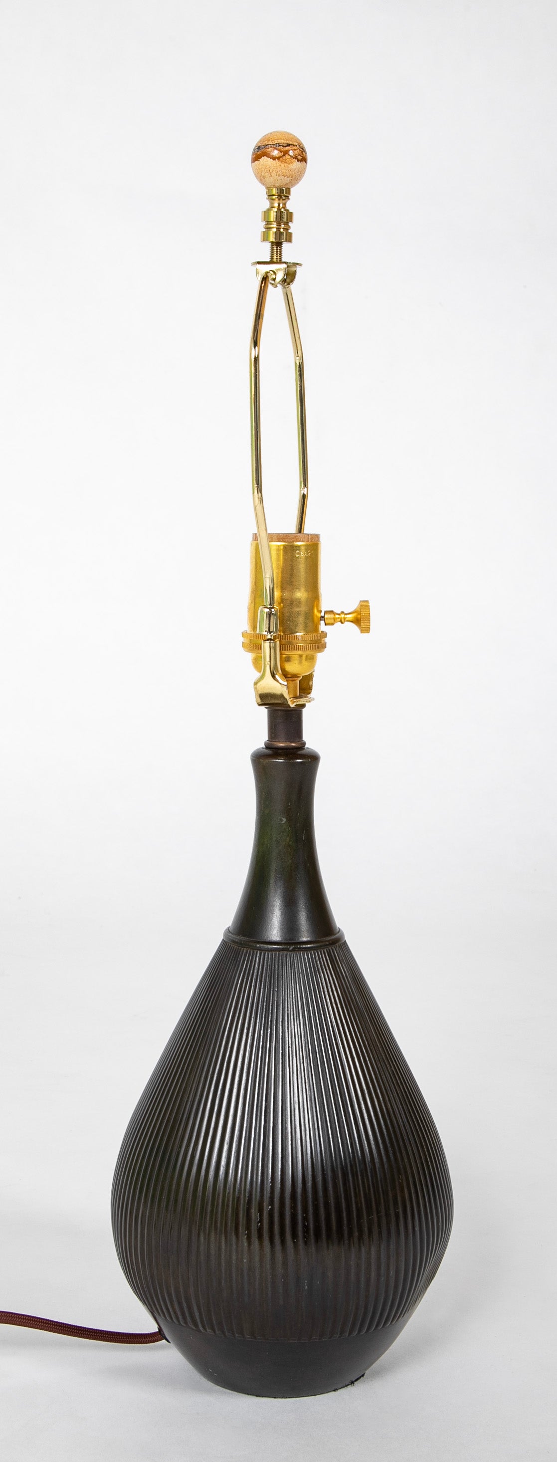 A Pair of Just Andersen Patinated "Disko" Metal Table Lamps