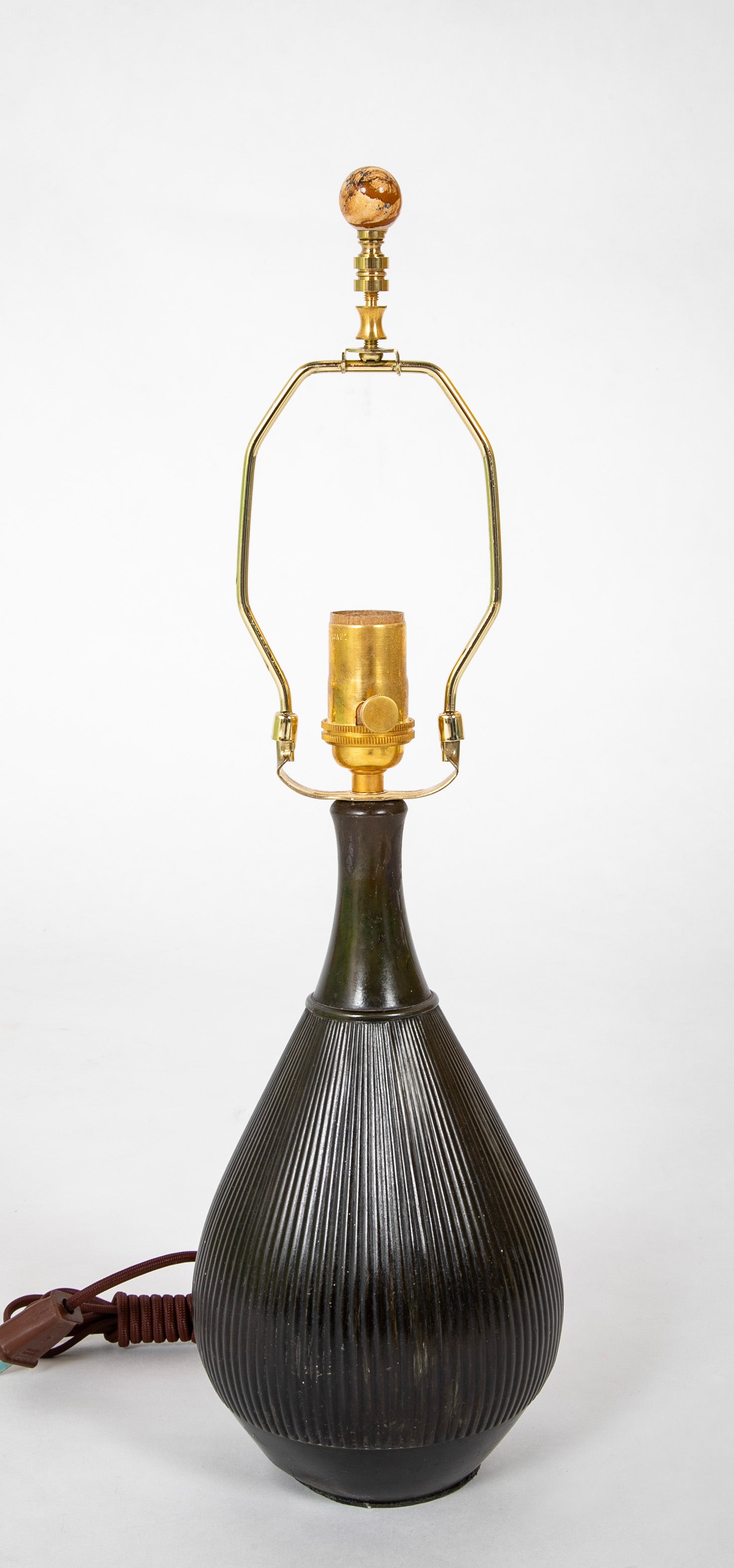 A Pair of Just Andersen Patinated "Disko" Metal Table Lamps