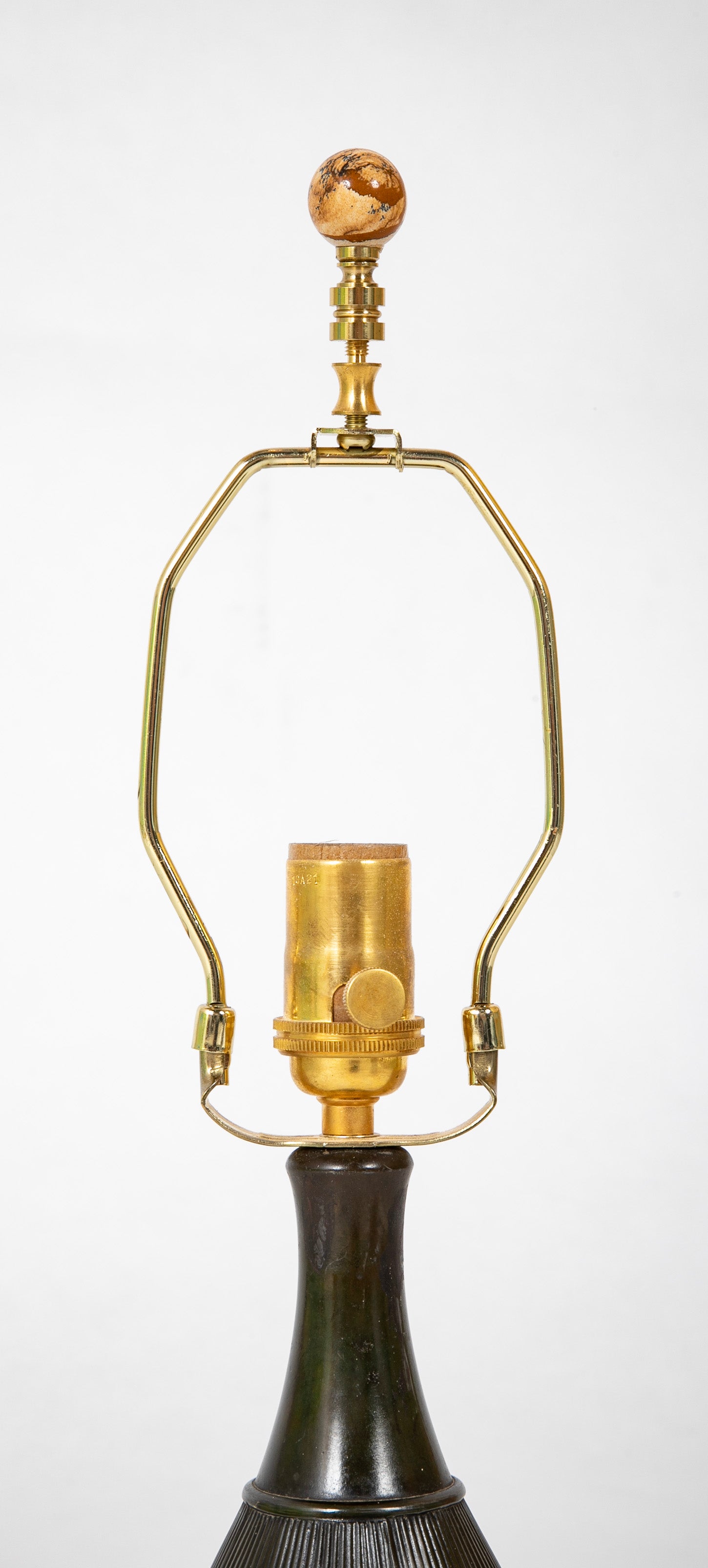 A Pair of Just Andersen Patinated "Disko" Metal Table Lamps