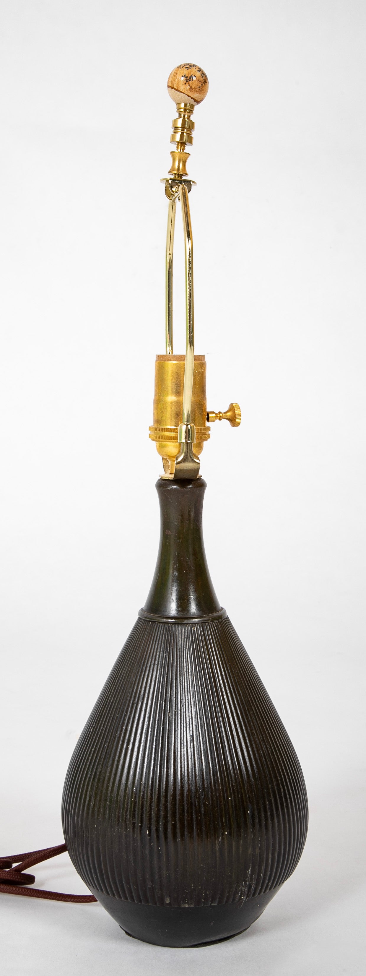 A Pair of Just Andersen Patinated "Disko" Metal Table Lamps