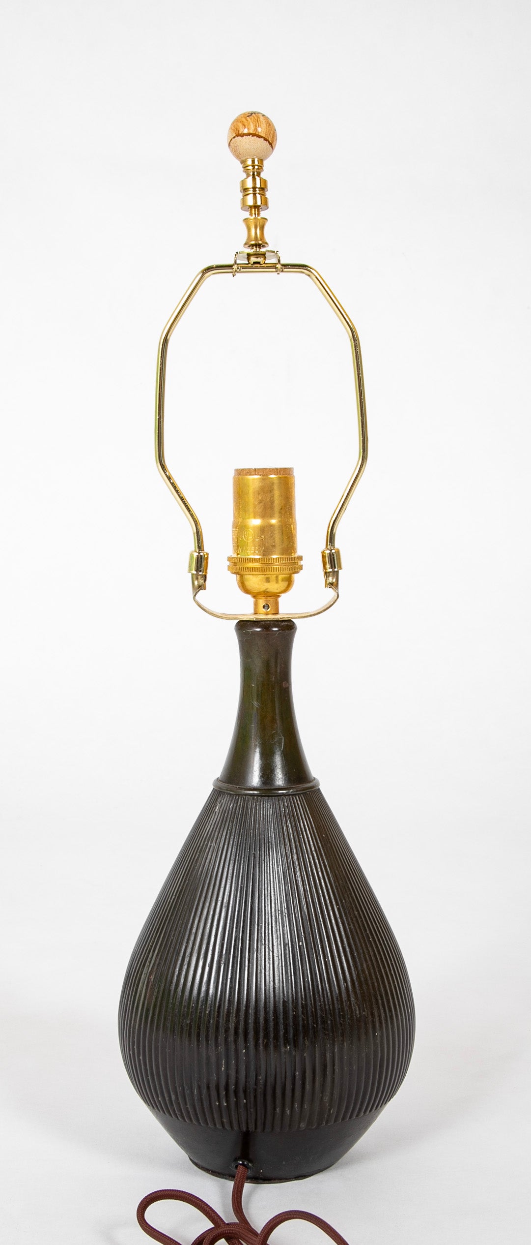 A Pair of Just Andersen Patinated "Disko" Metal Table Lamps