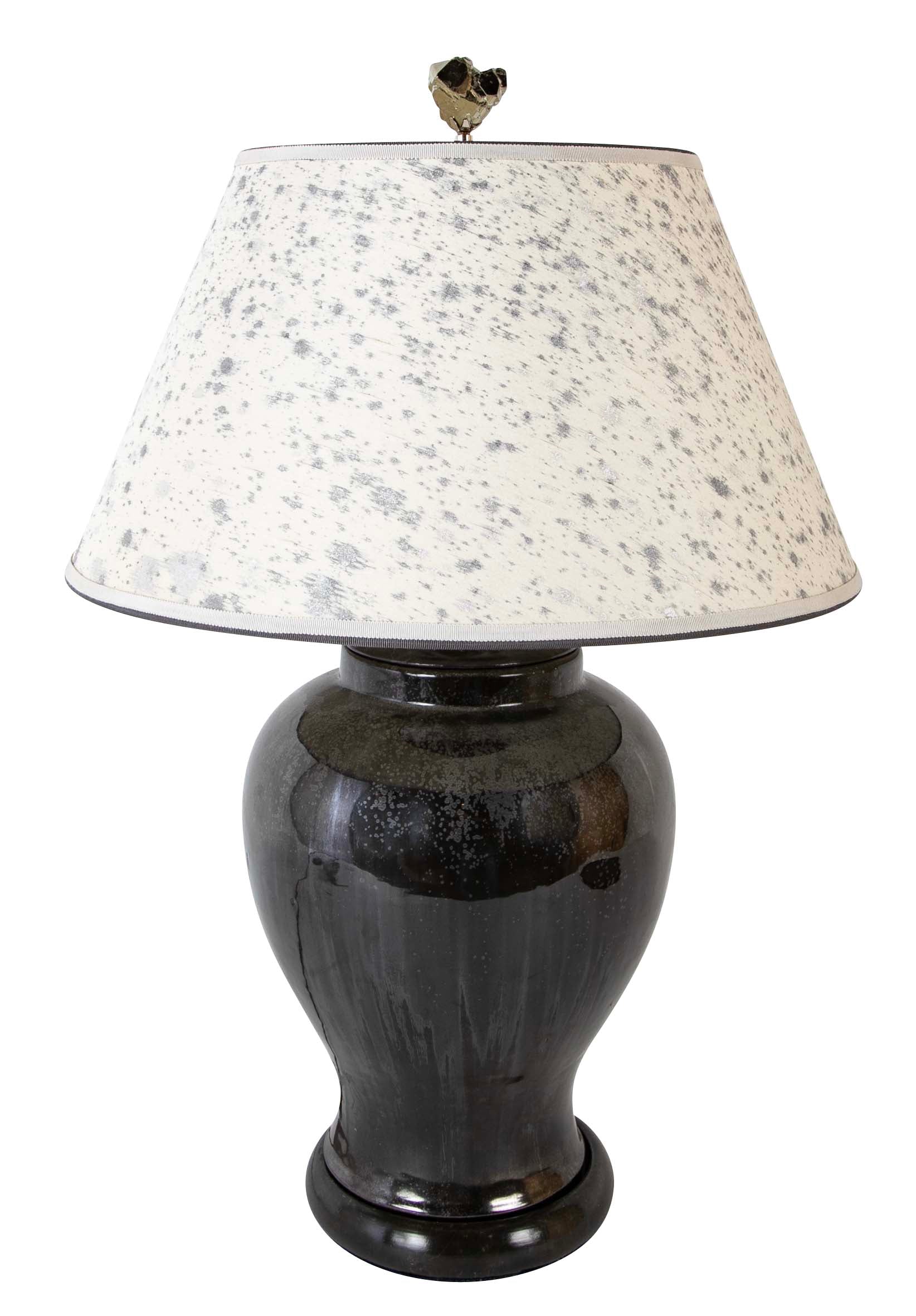 A Black Glazed Fulper Pottery Vase now a Lamp