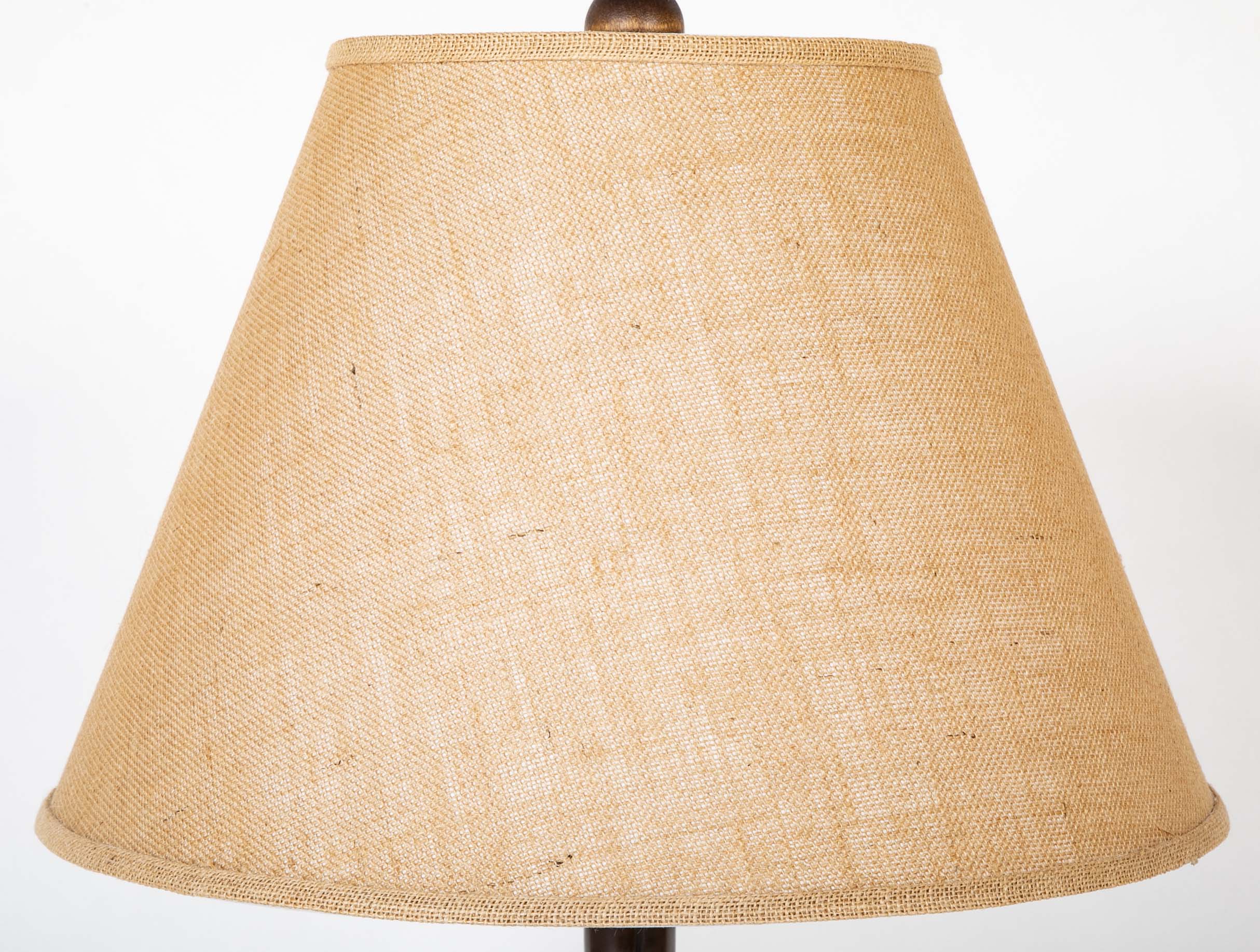 Large Late 19th Century Solid Bronze Tree Form Lamp