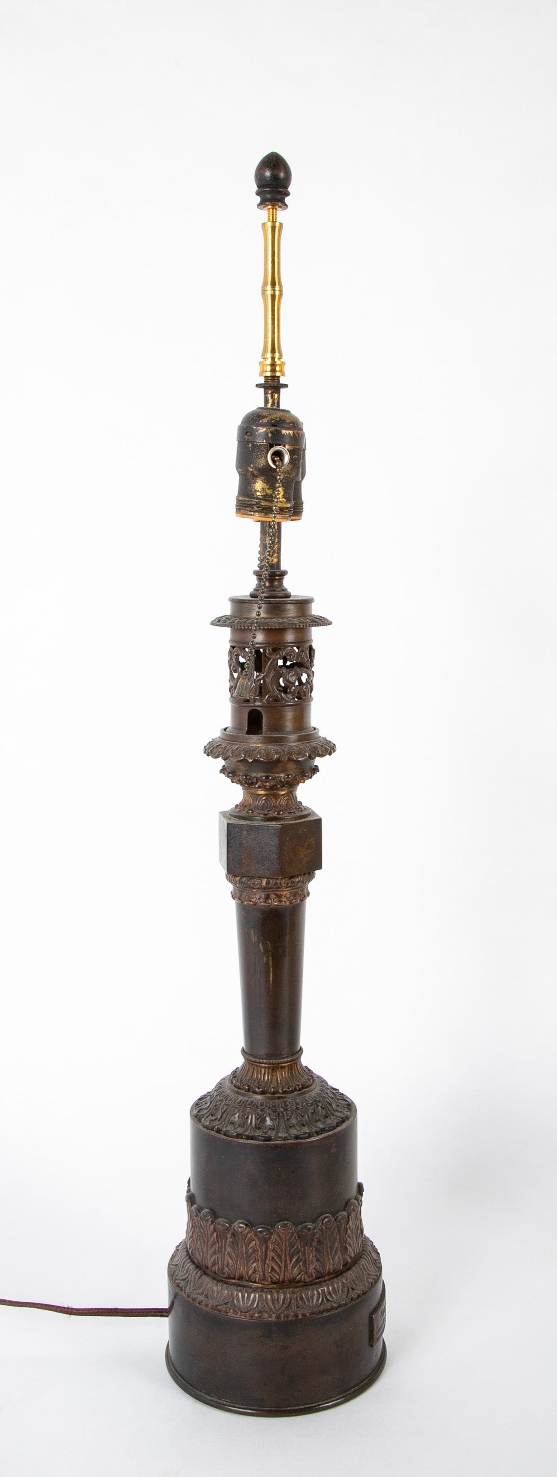 A Pair of Early 19th Century French Fluid Lamps Now Electrified