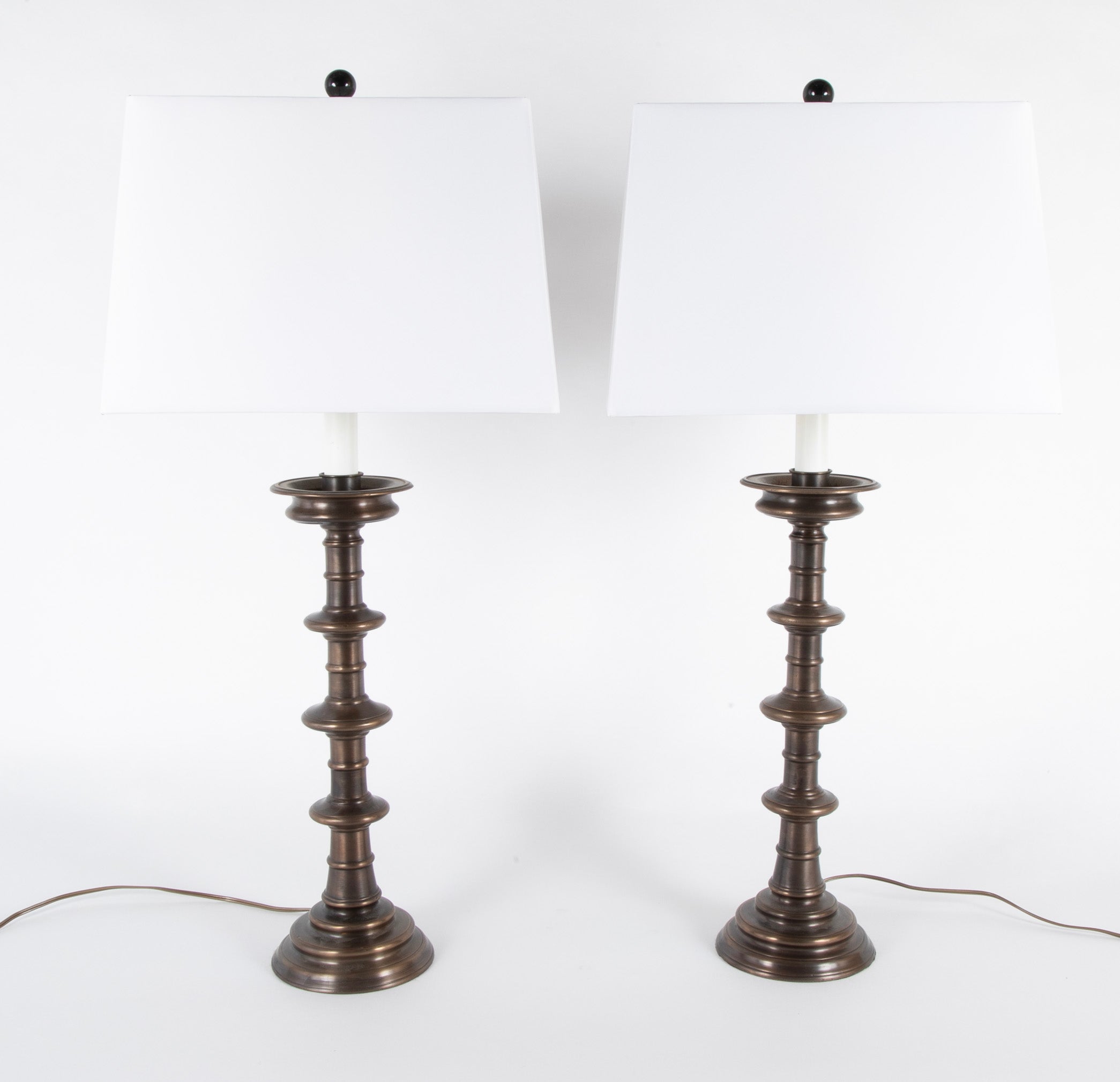 Pair of Ecclesiastical Bronze Lamps