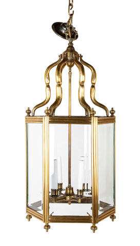 Handsome Hexagonal Six Light Brass Lantern