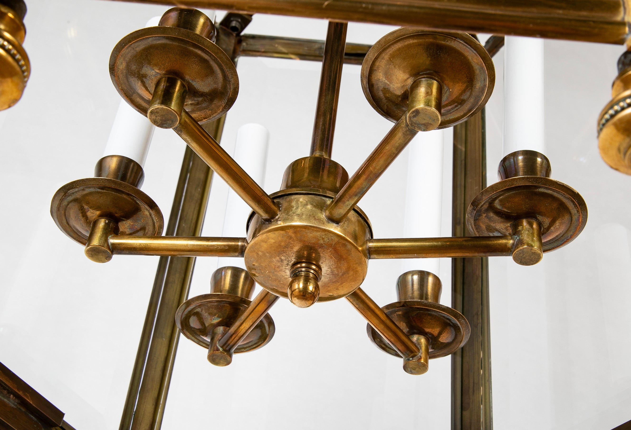 Handsome Hexagonal Six Light Brass Lantern