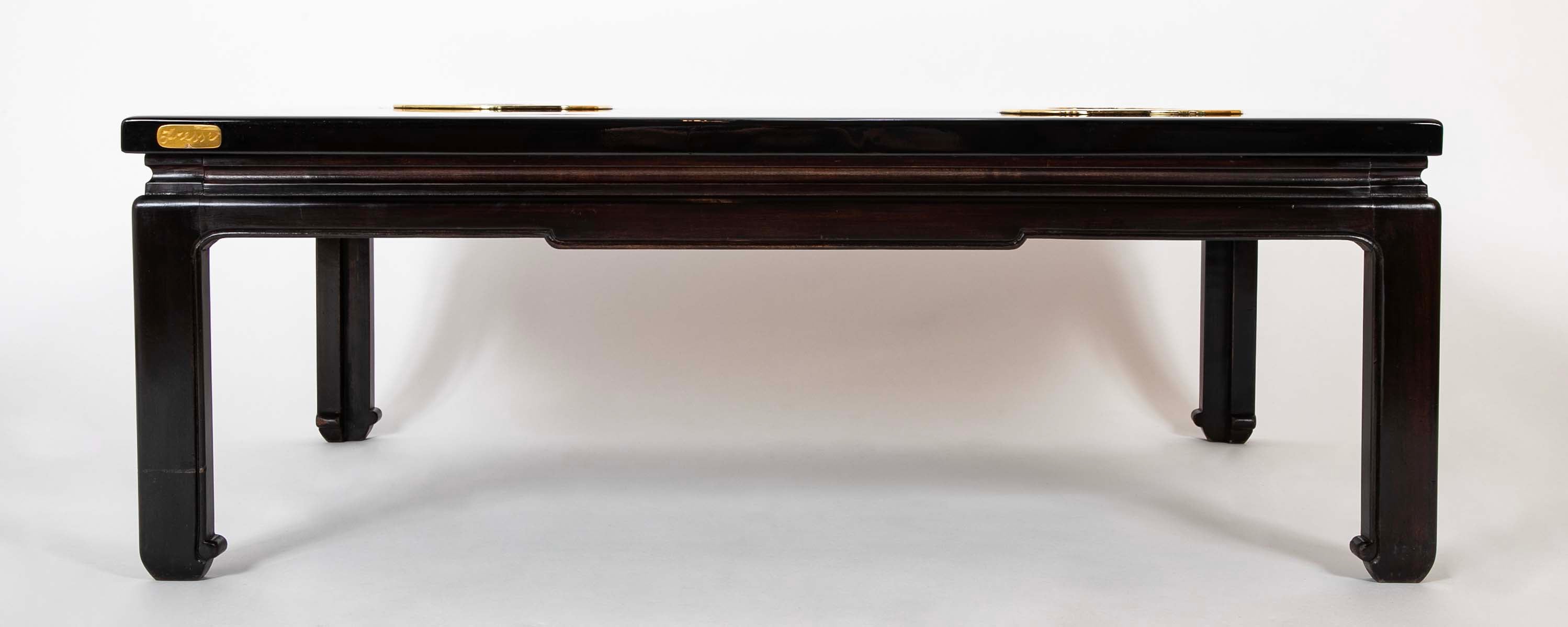 Fernand Dresse Lacquered Resin Coffee Table with Agate