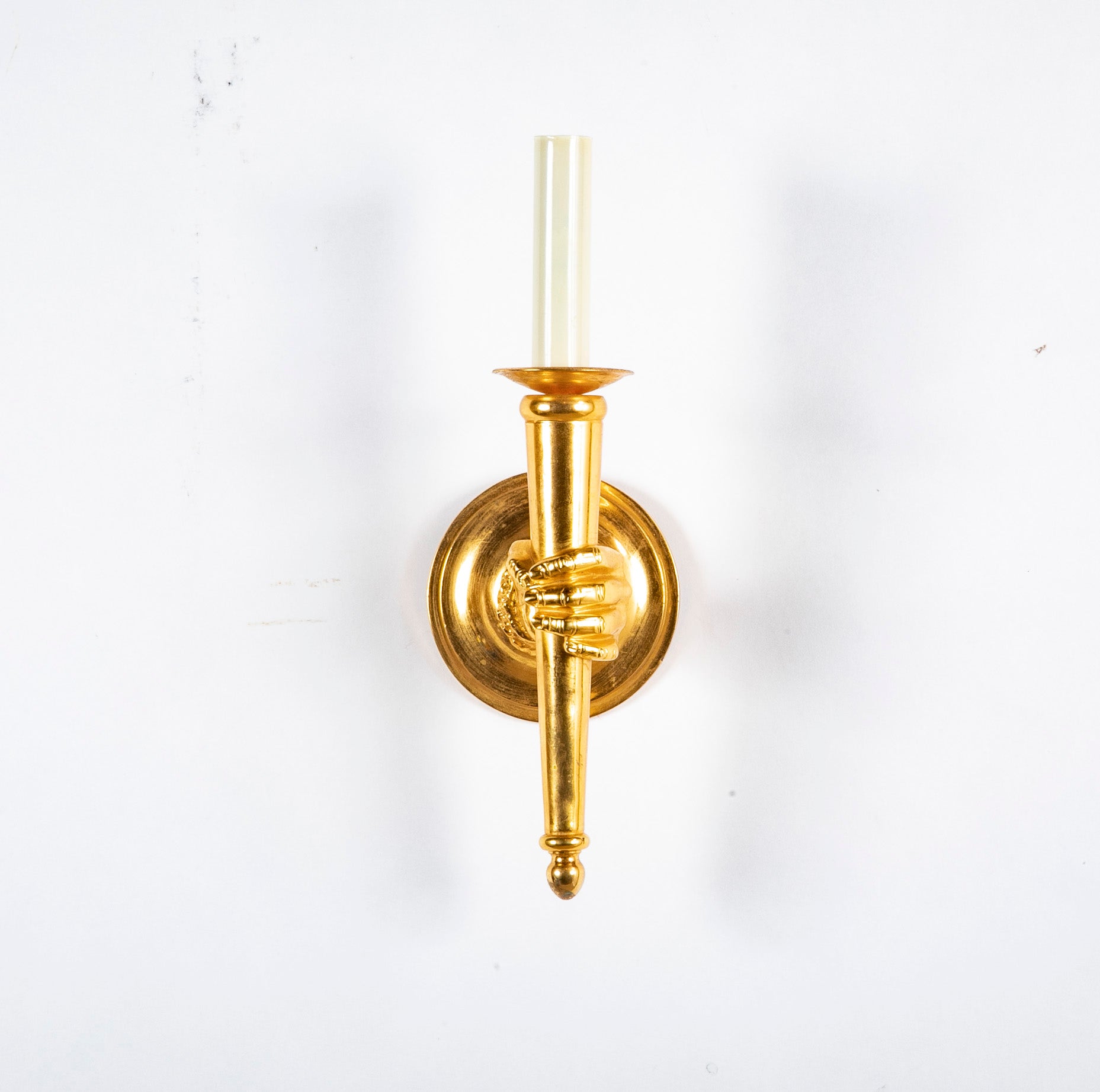 A Pair of Gilt Bronze Sconces in the Style of Andre Arbus