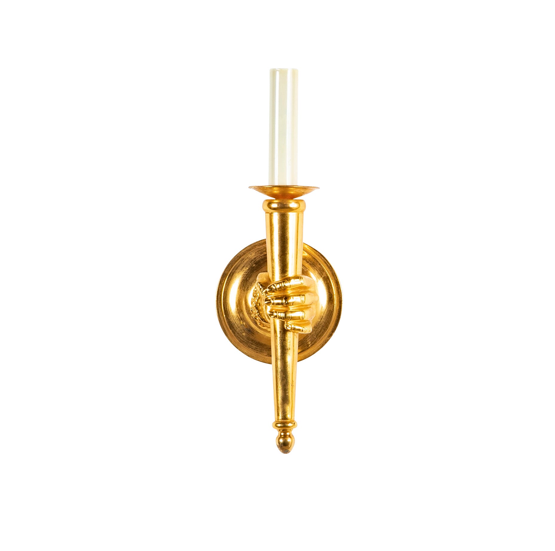 A Pair of Gilt Bronze Sconces in the Style of Andre Arbus