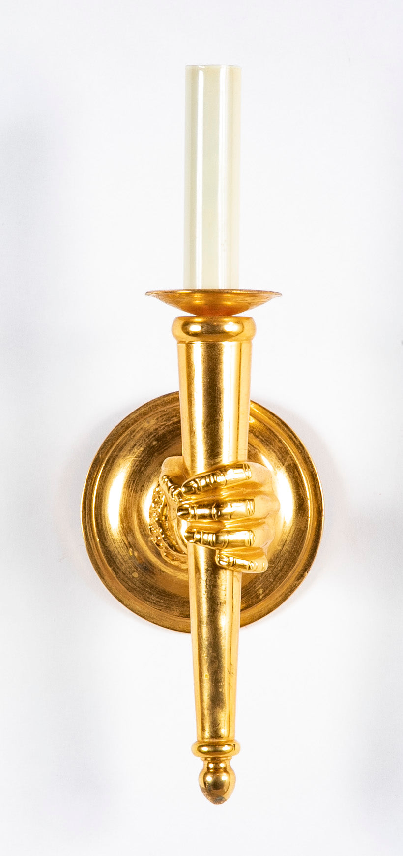 A Pair of Gilt Bronze Sconces in the Style of Andre Arbus
