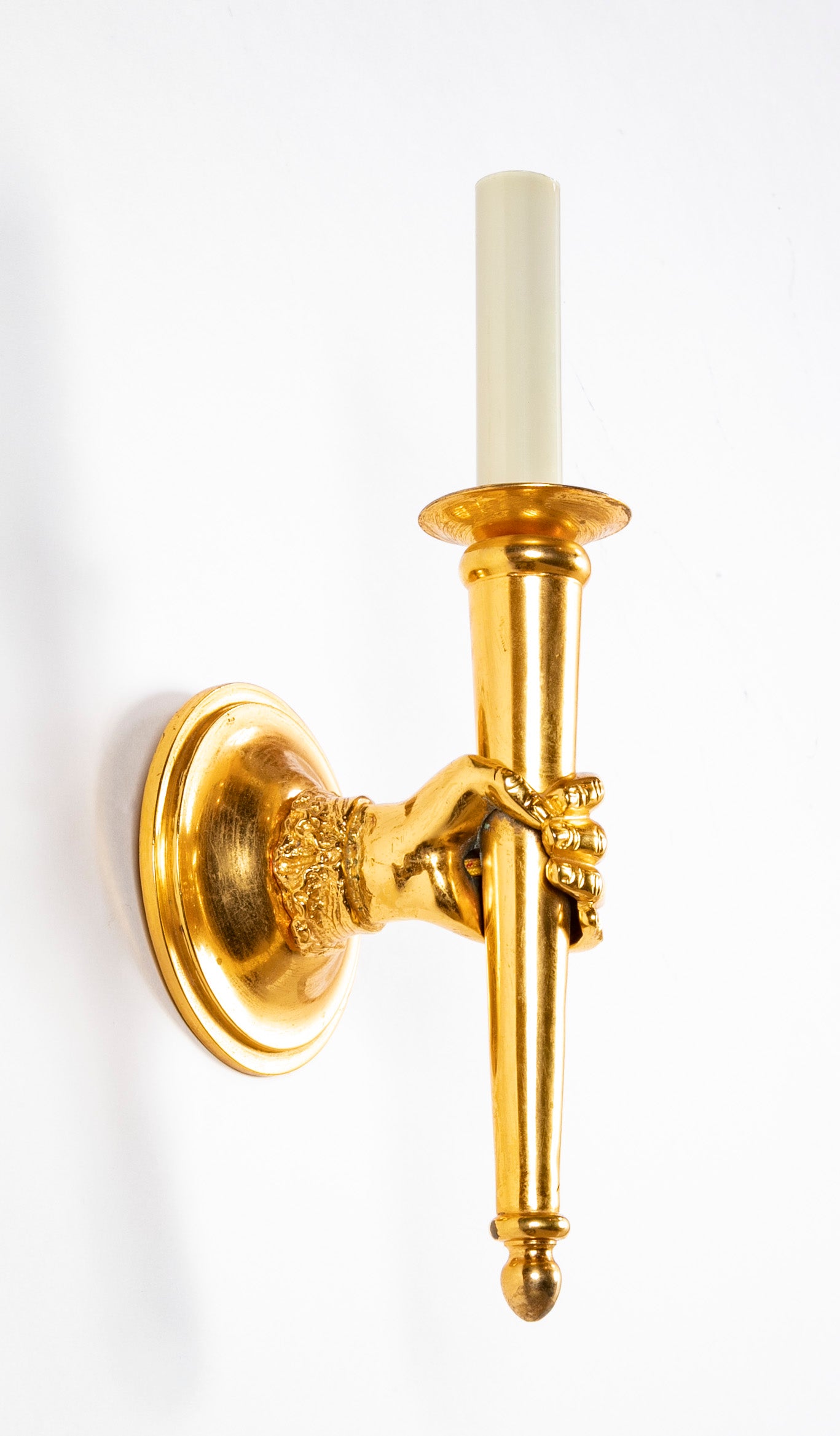 A Pair of Gilt Bronze Sconces in the Style of Andre Arbus