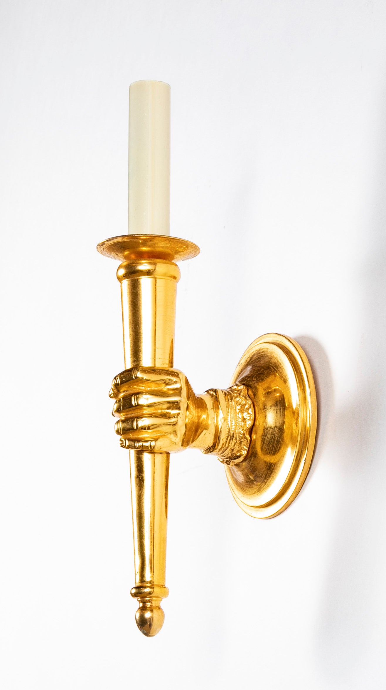 A Pair of Gilt Bronze Sconces in the Style of Andre Arbus