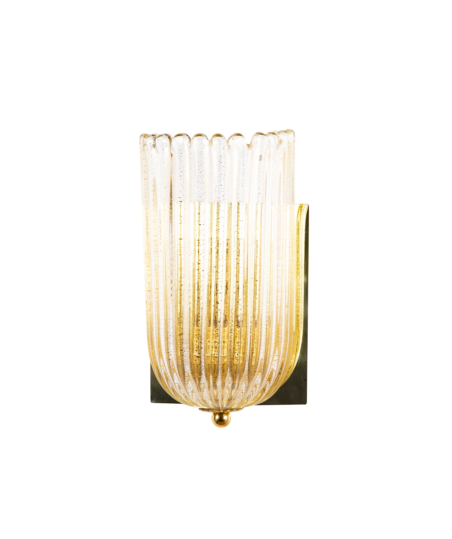 Mid-Century Pair of Barovier & Toso Murano Glass Wall Sconces