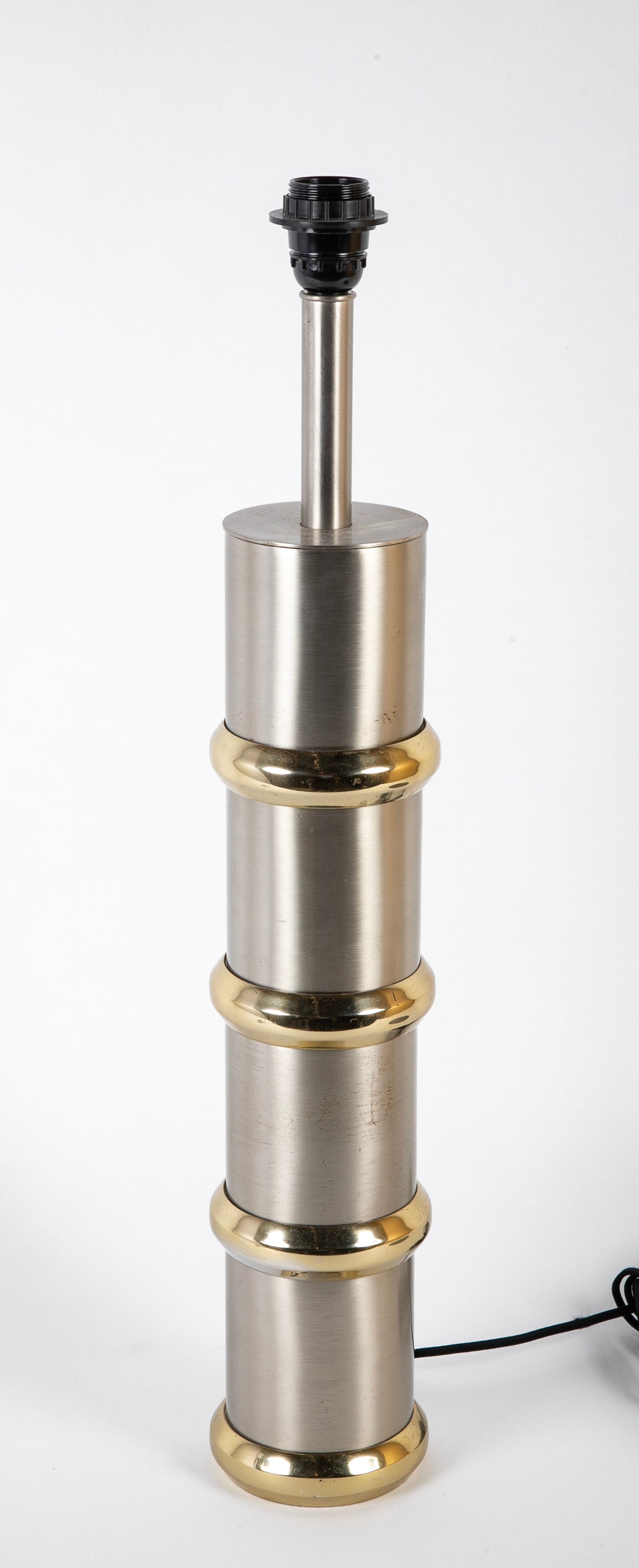 A Mid-Century Steel and Brass Lamp by Maison Charles