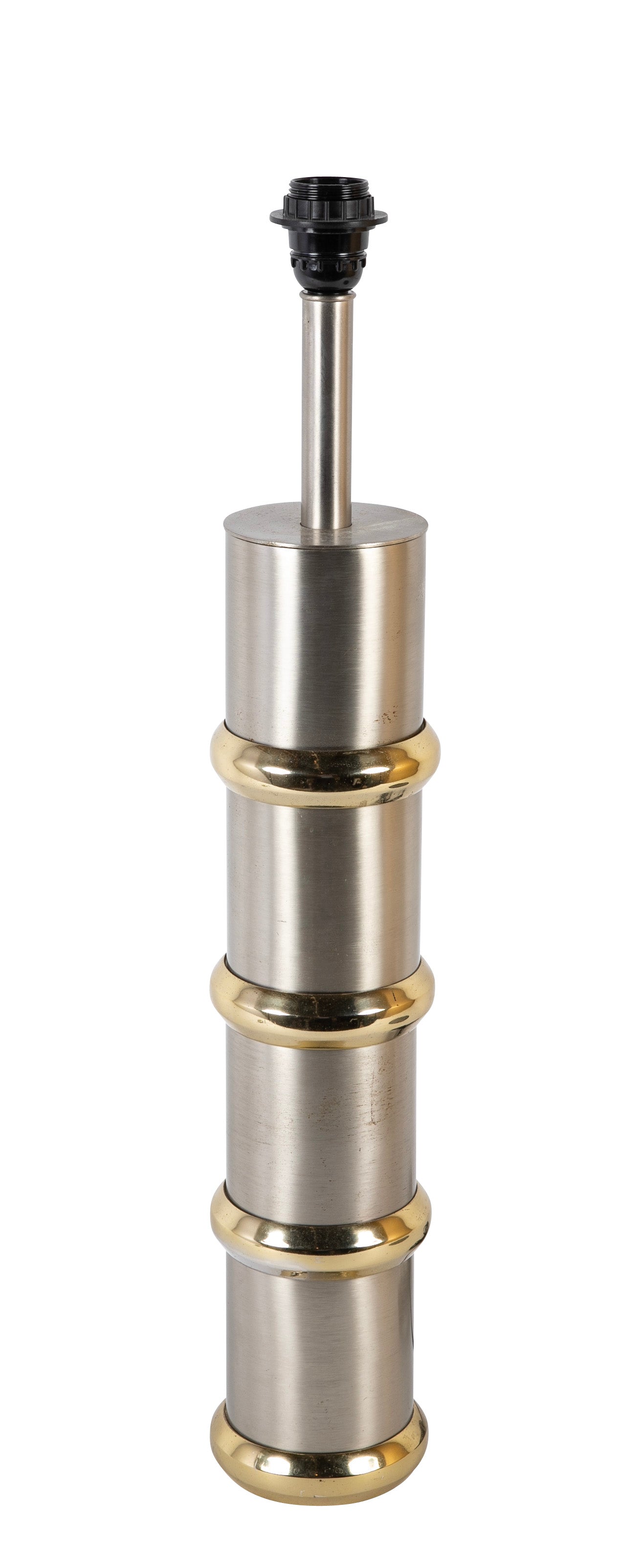 A Mid-Century Steel and Brass Lamp by Maison Charles