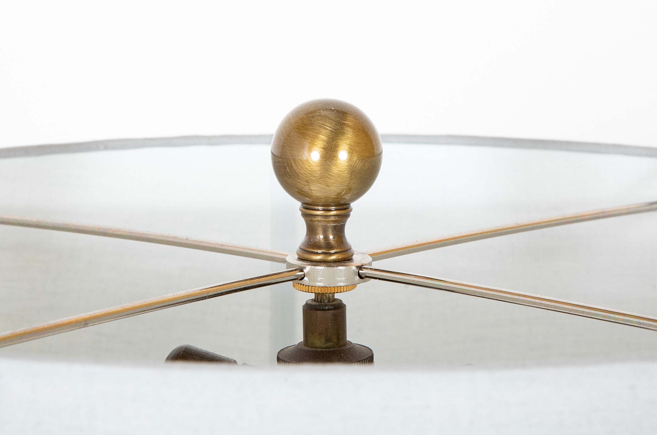 A Mid-Century Brass & Polished Metal Floor Lamp