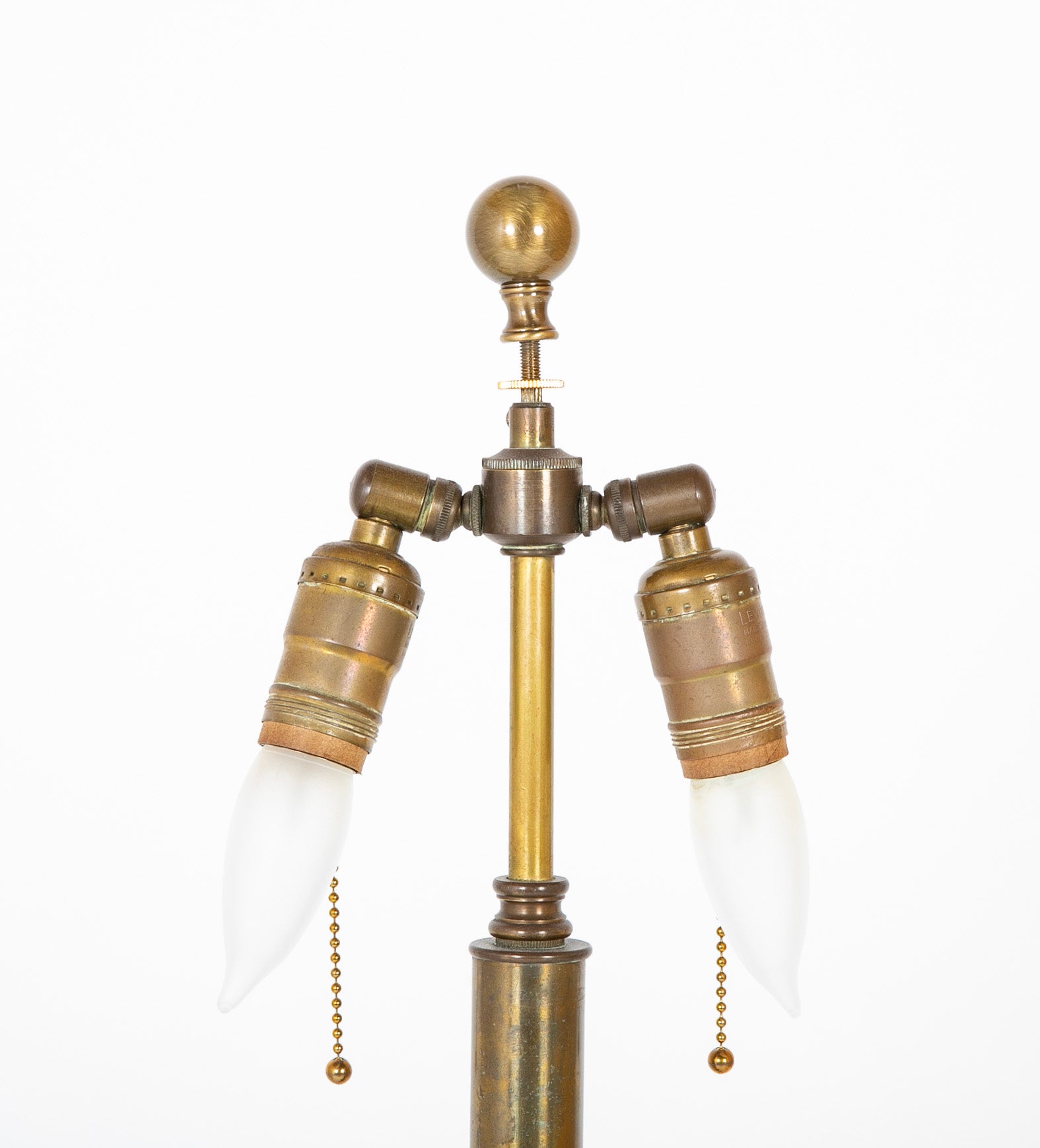 A Mid-Century Brass & Polished Metal Floor Lamp