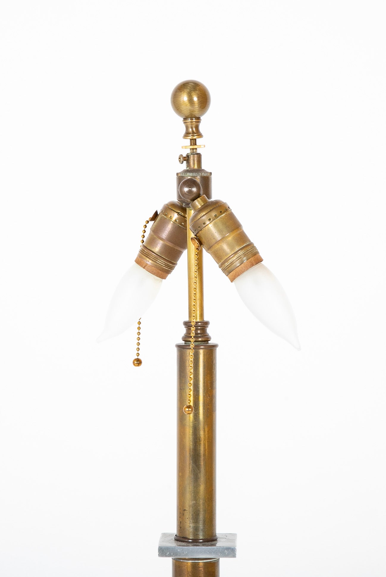 A Mid-Century Brass & Polished Metal Floor Lamp