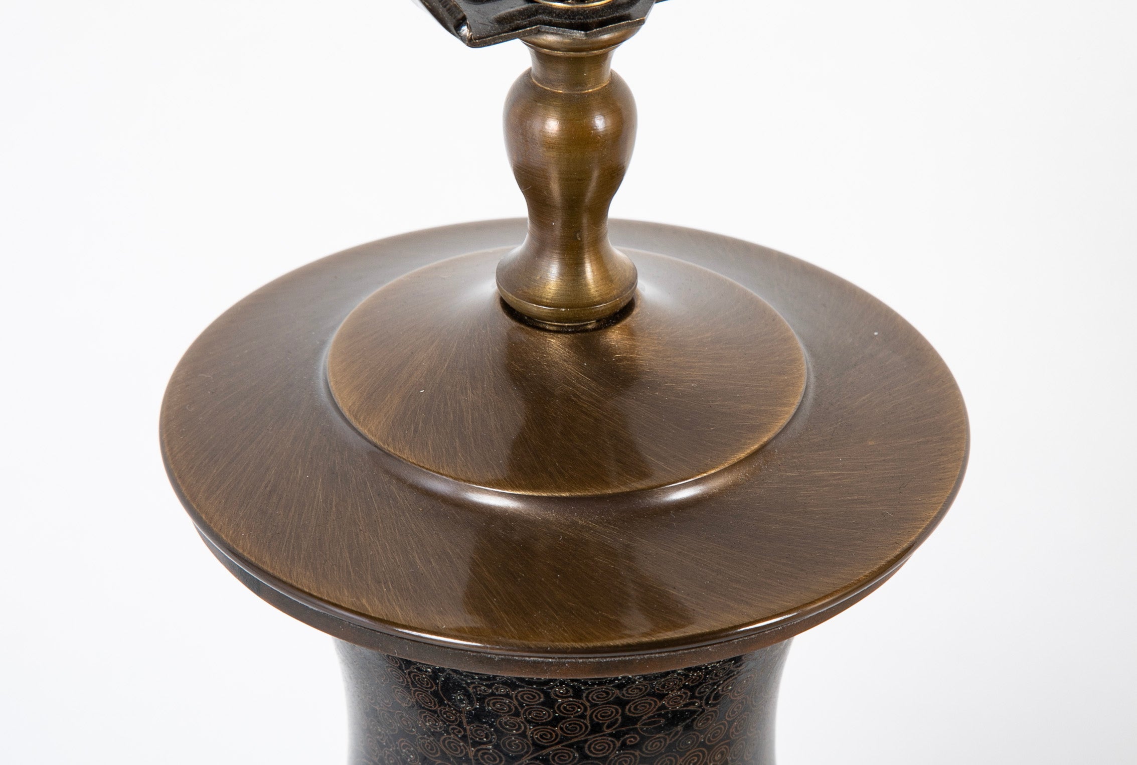 A Japanese Cloisonne Copper on Bronze Lamp