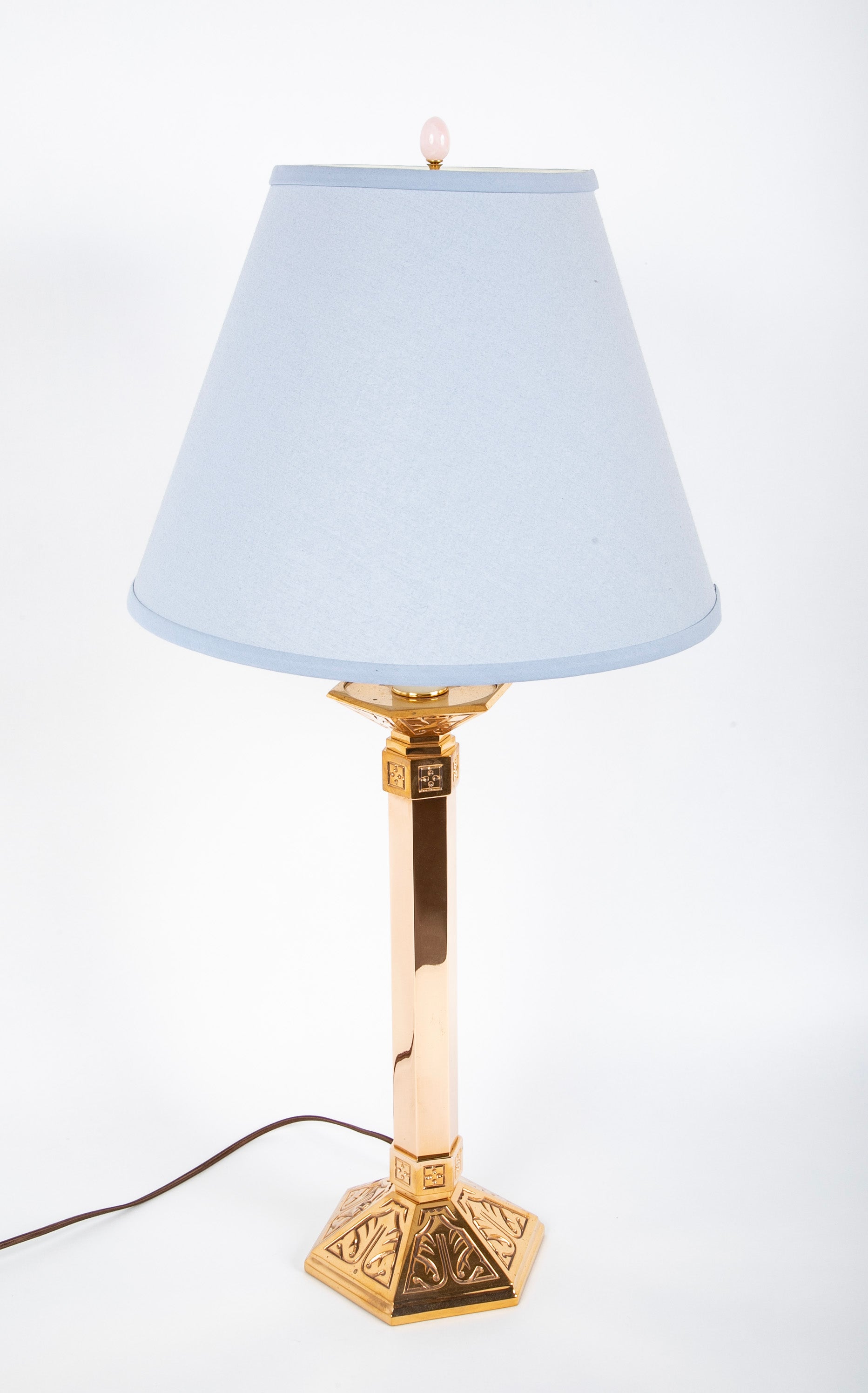Solid Polished Brass Hexagonal Candlestick Now a Lamp Six Available