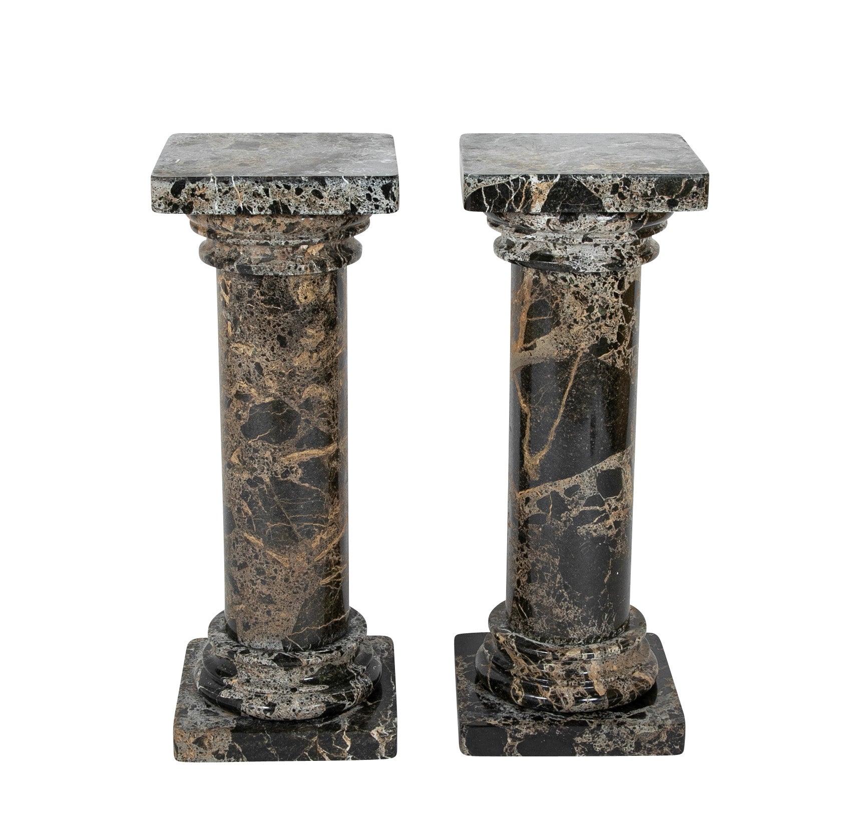 A Pair of Breccia Marble Italian Columns