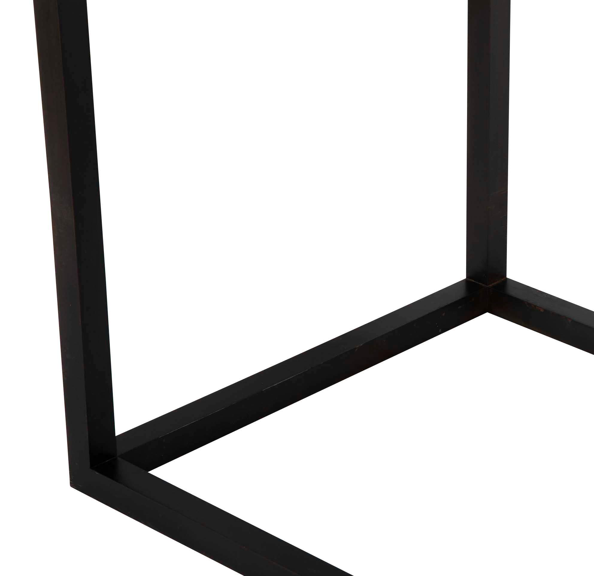 Contemporary American Steel Console Table with Fossilized Stone Top